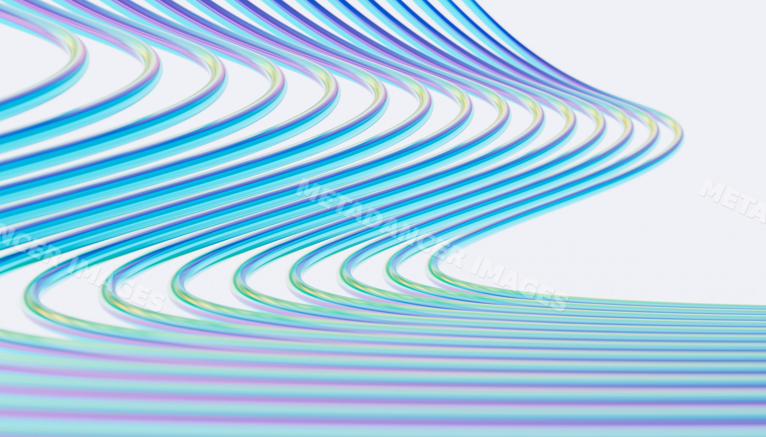 Blue curved parallel lines creating an abstract flowing pattern