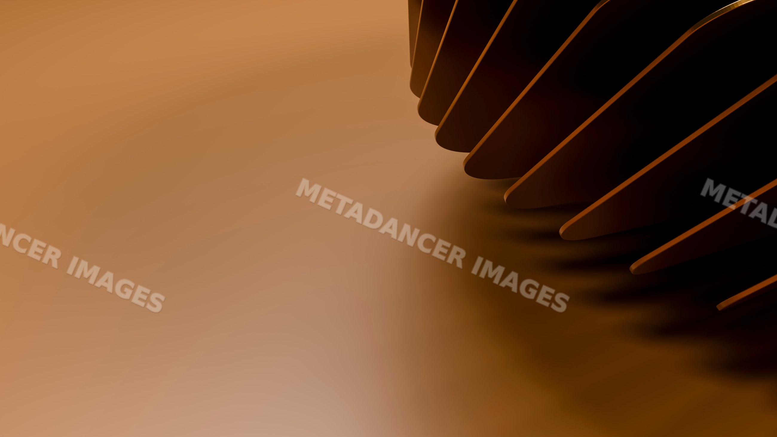 Close-up view of metal gear teeth casting shadows on brown surface