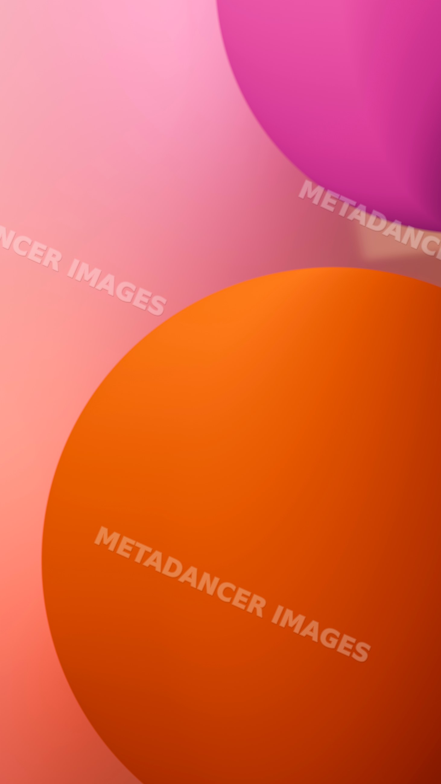 Orange and pink spheres in digital abstract illustration
