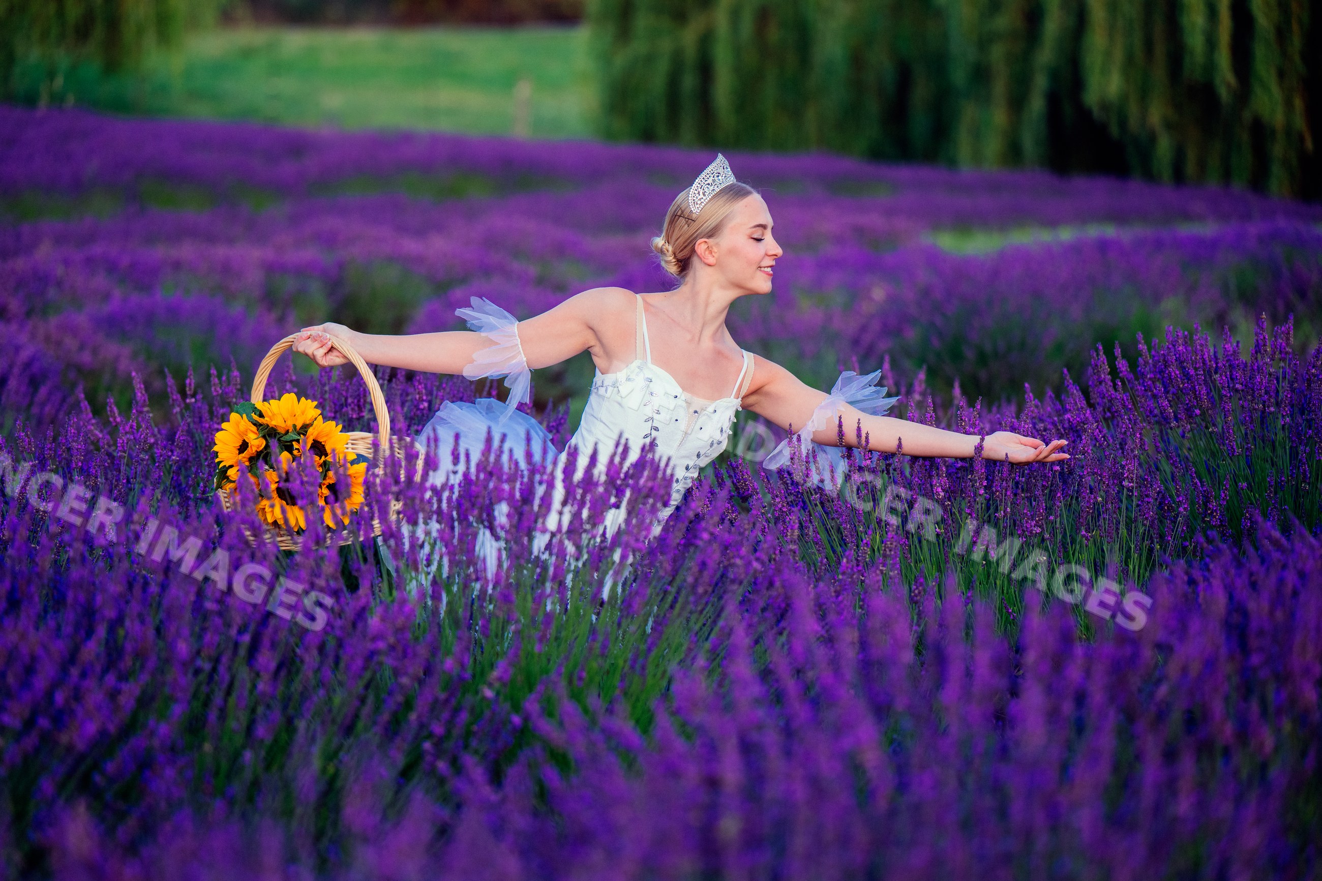 A ballet white dancer dances gracefully