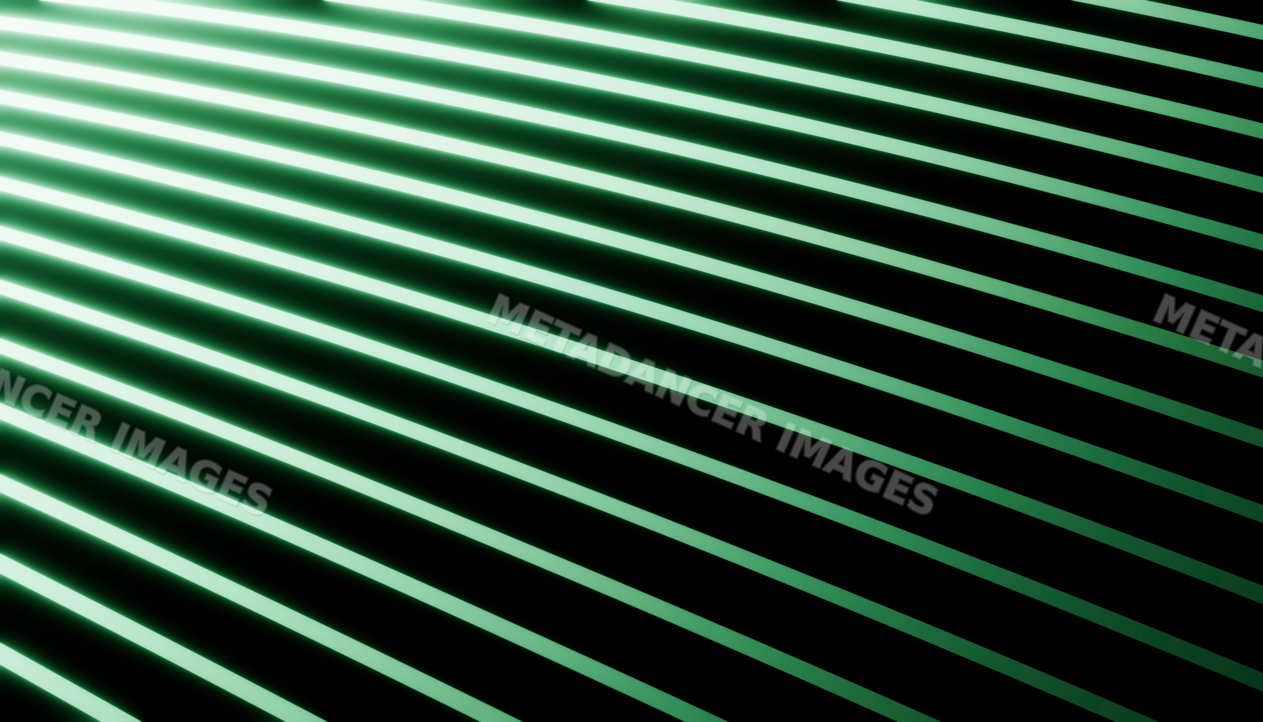 Green neon light bars in diagonal pattern on dark background