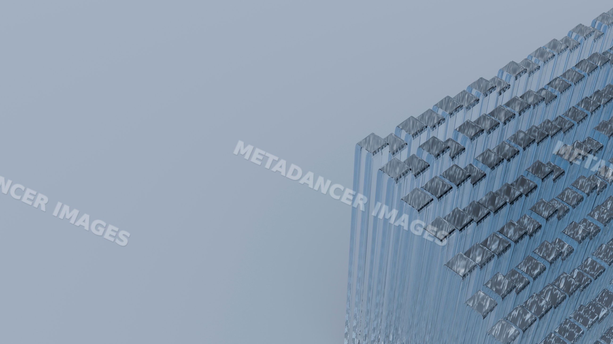 Transparent rectangular glass blocks stacked