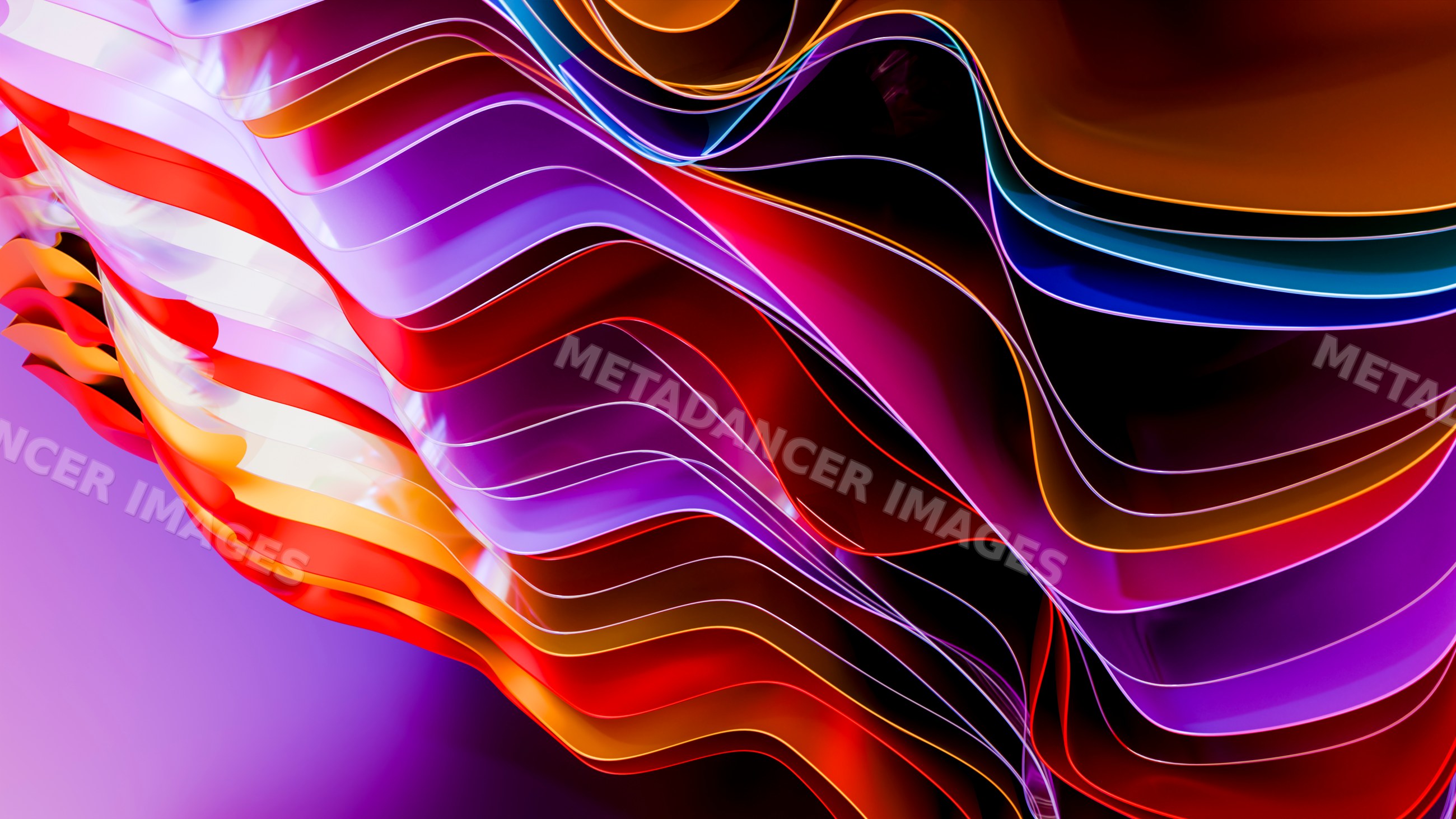 Colorful abstract digital art with flowing layered curved lines
