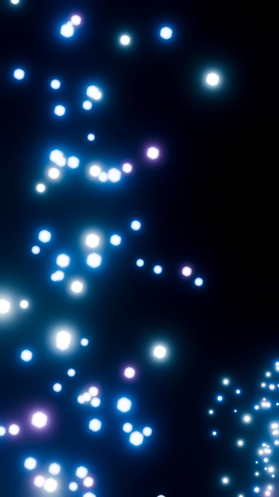 Glowing hexagonal lights forming abstract digital pattern
