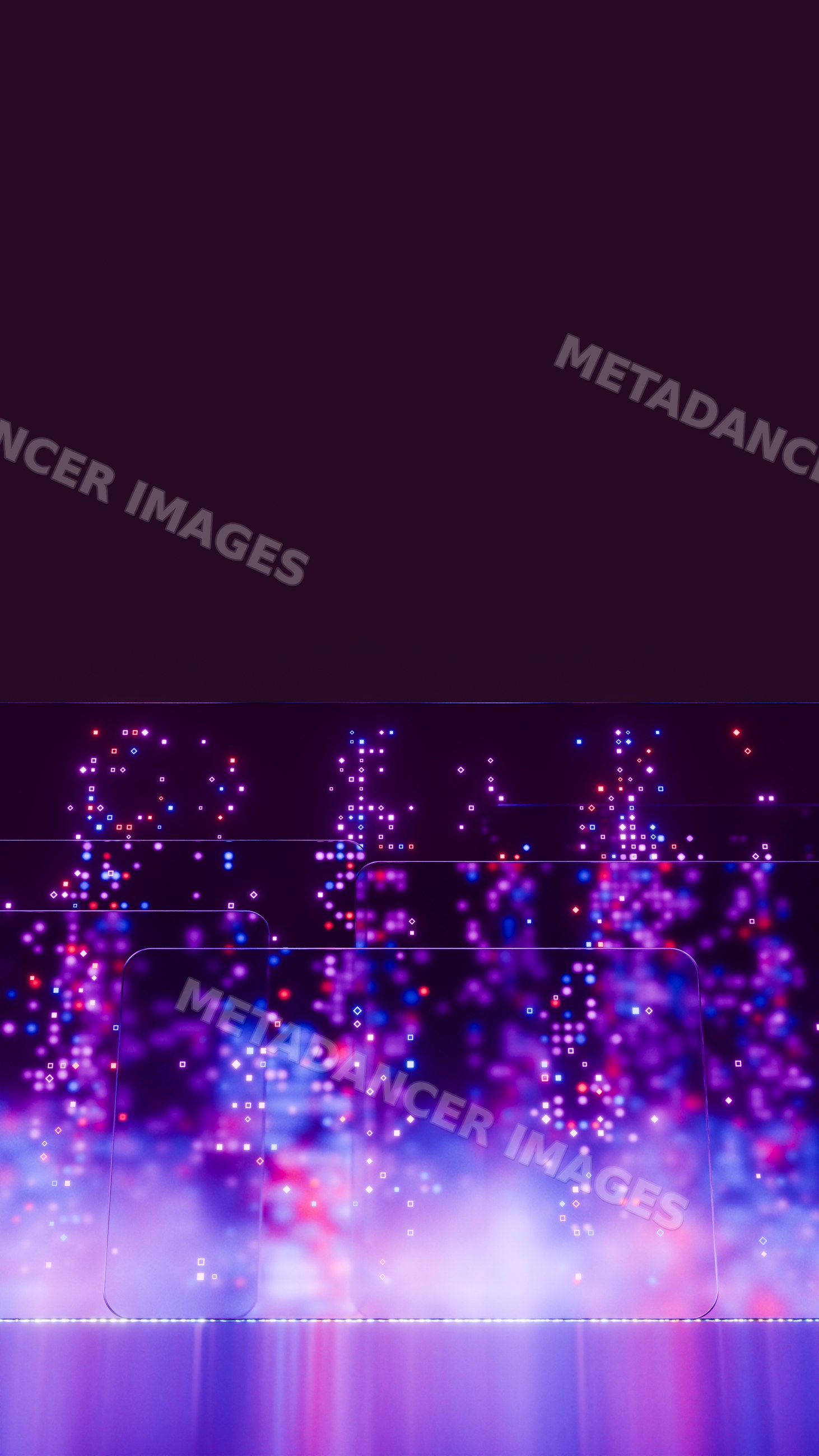 Digital holographic interface with glowing data visualizations