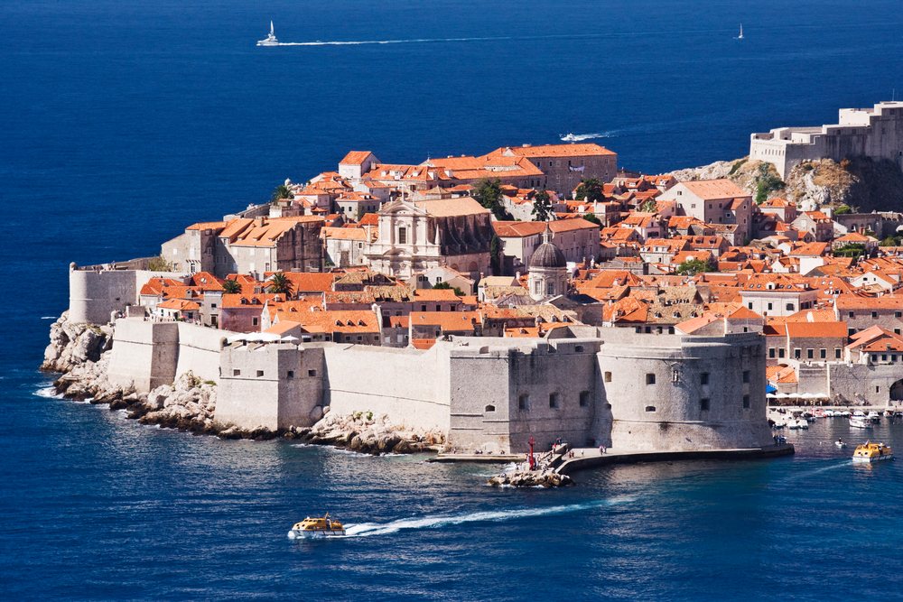 Old city of dubrovnik fortified coastal cityscape