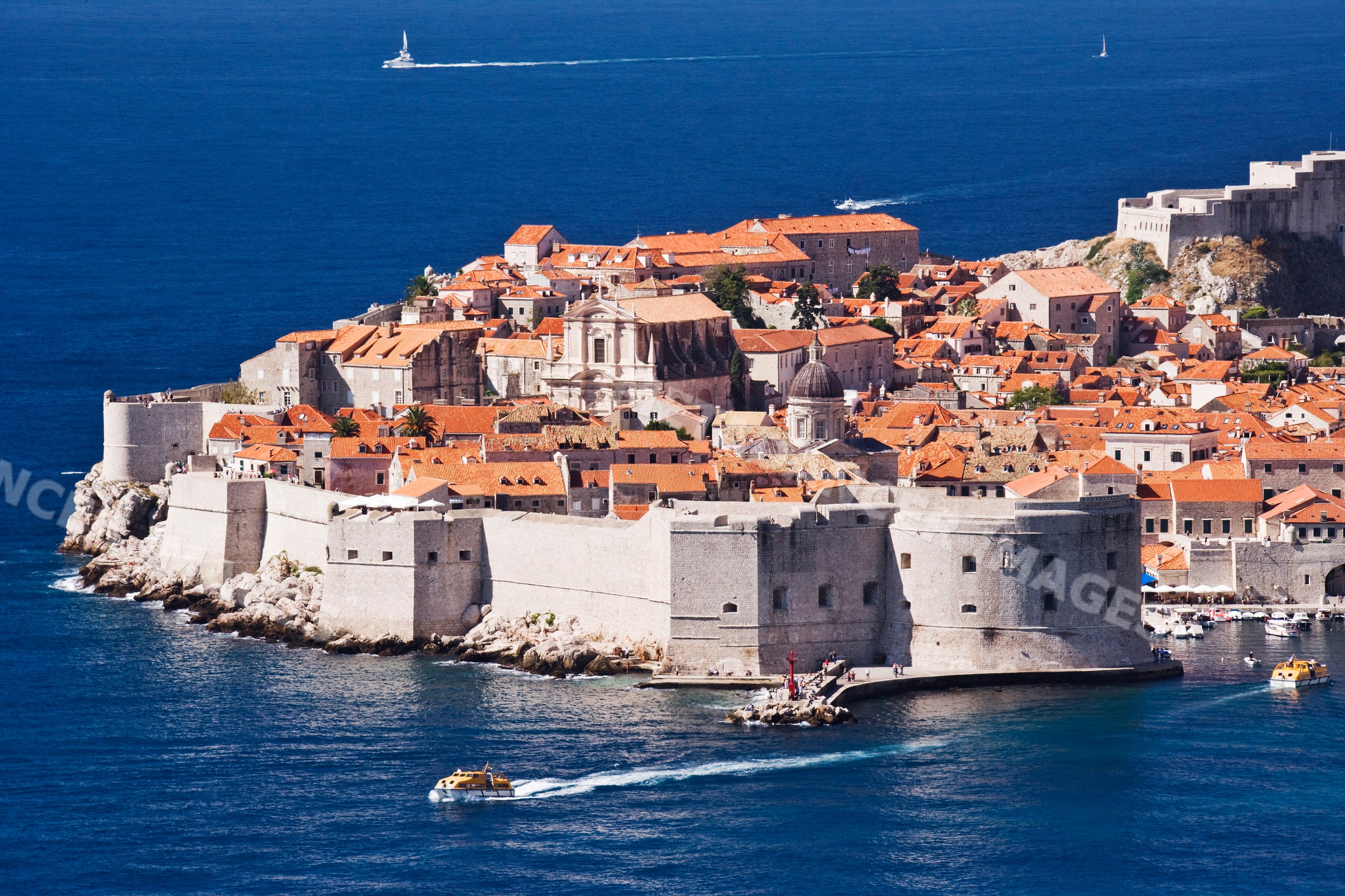 Old city of dubrovnik fortified coastal cityscape
