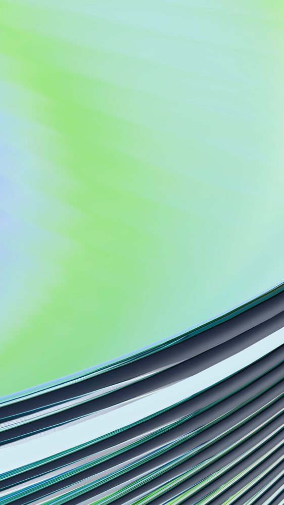 Abstract digital illustration with curved blue and green gradient