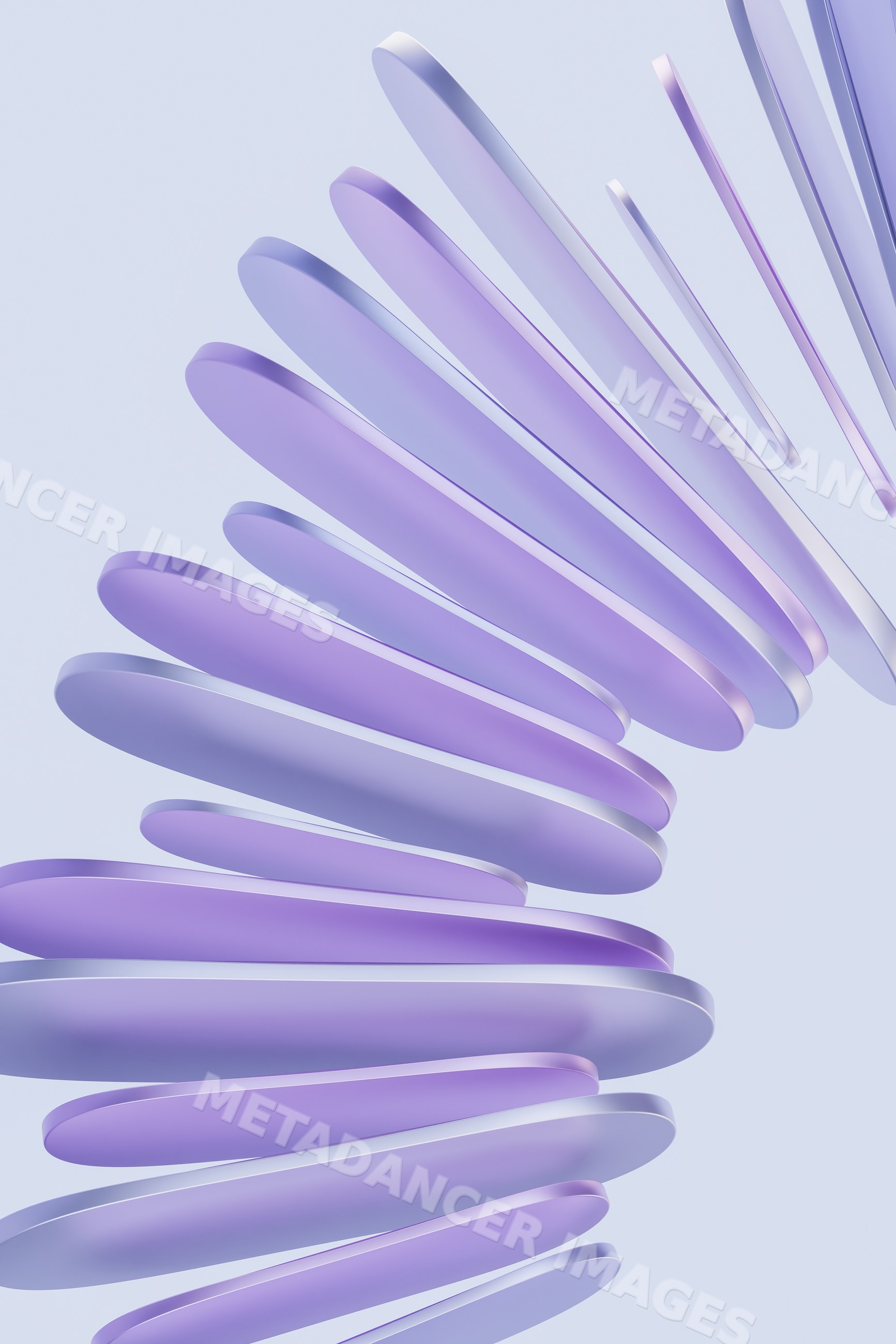 Abstract digital art featuring twisting purple pill-shaped spiral