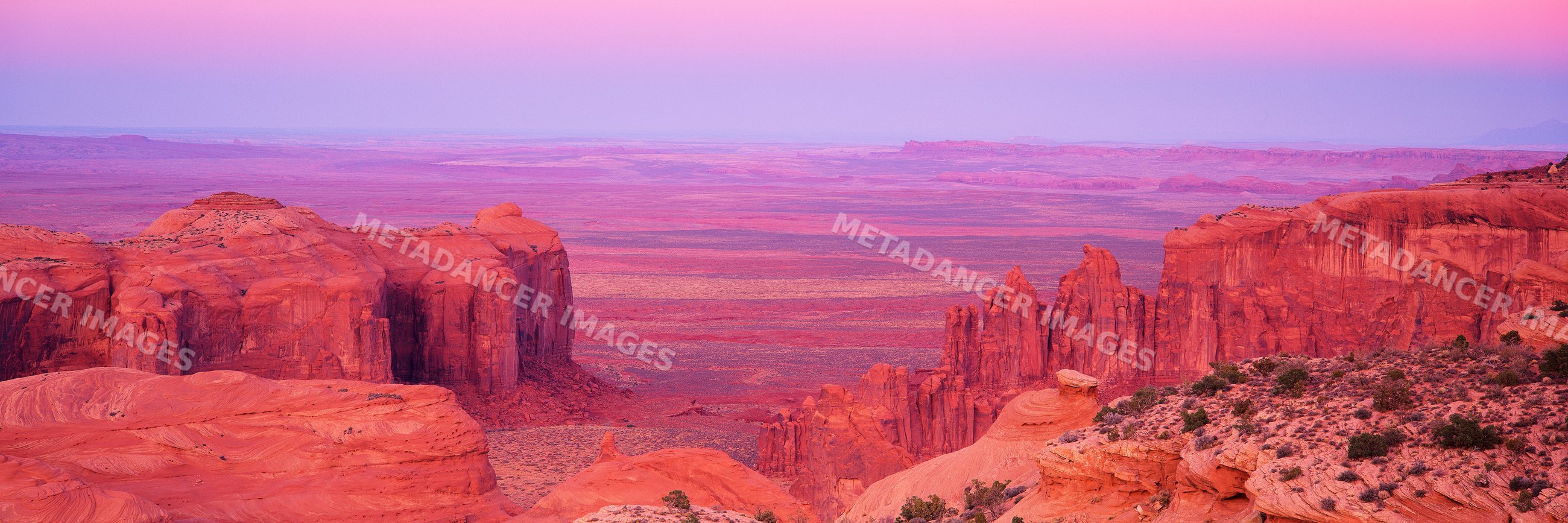 View of monument valley red rock formations utah