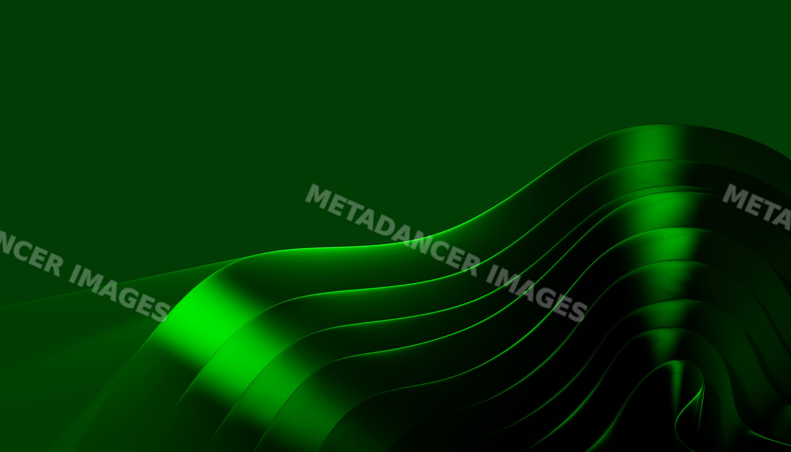 Smooth layered green waves form a modern abstract digital design