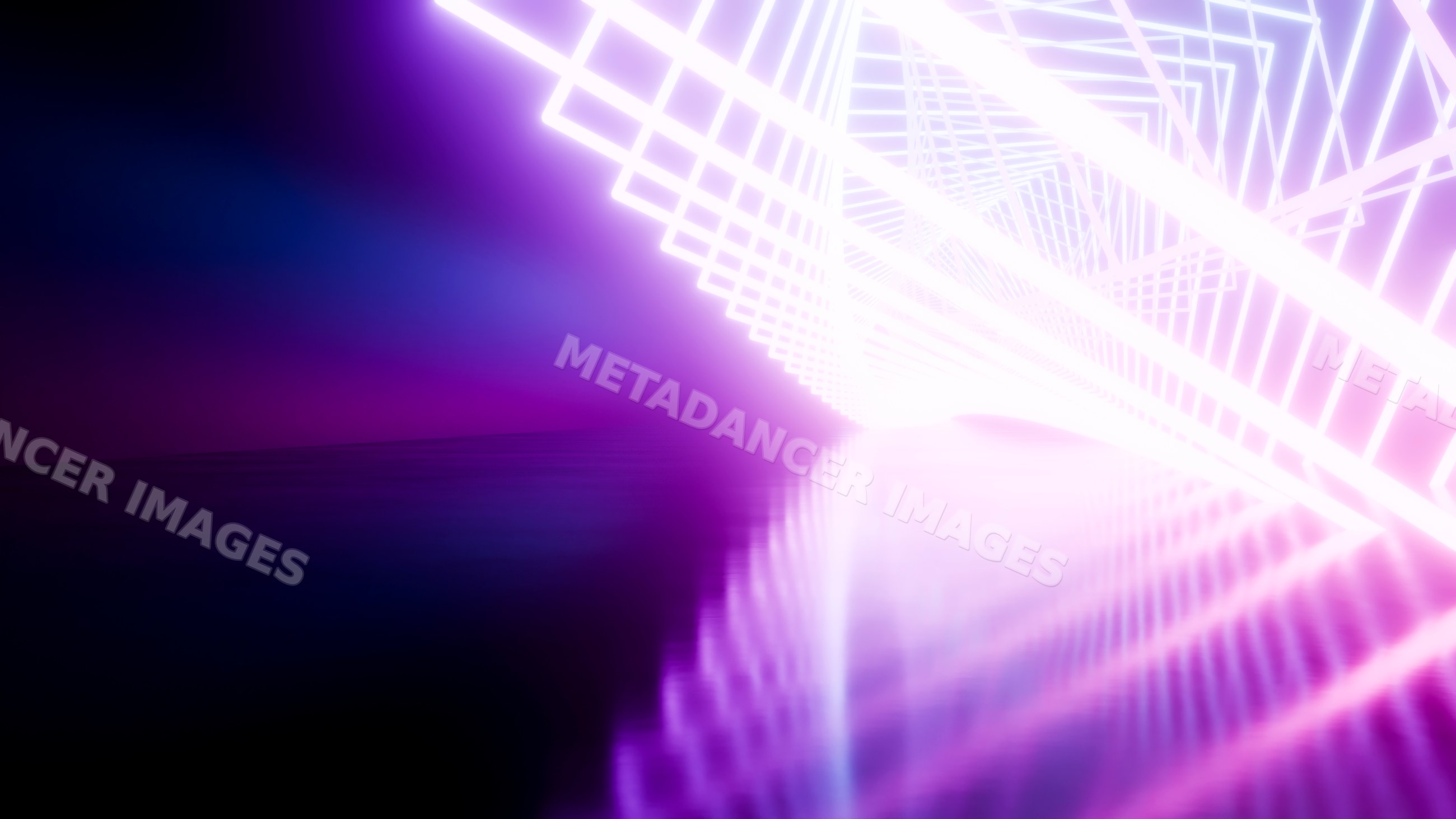 Abstract neon geometric shapes with purple and pink glowing