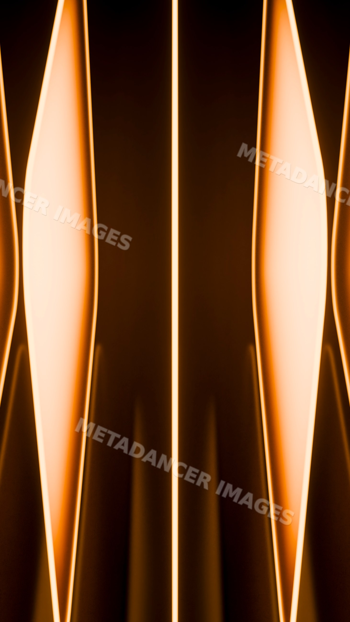Abstract orange glowing vertical light pattern on dark background