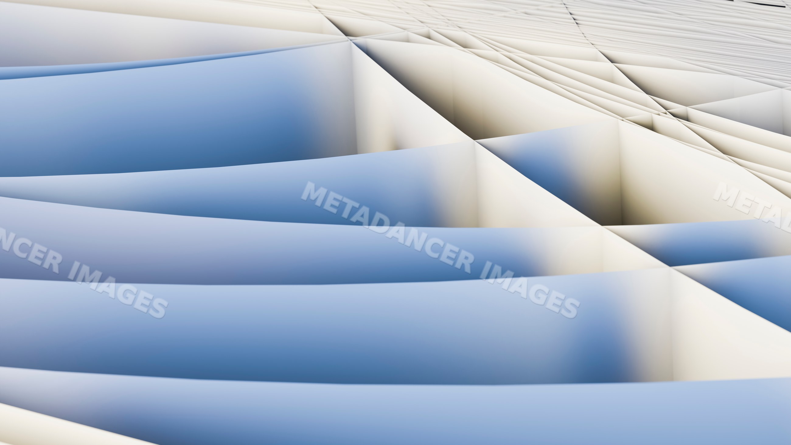 Abstract geometric pattern with smooth blue and white curved shapes