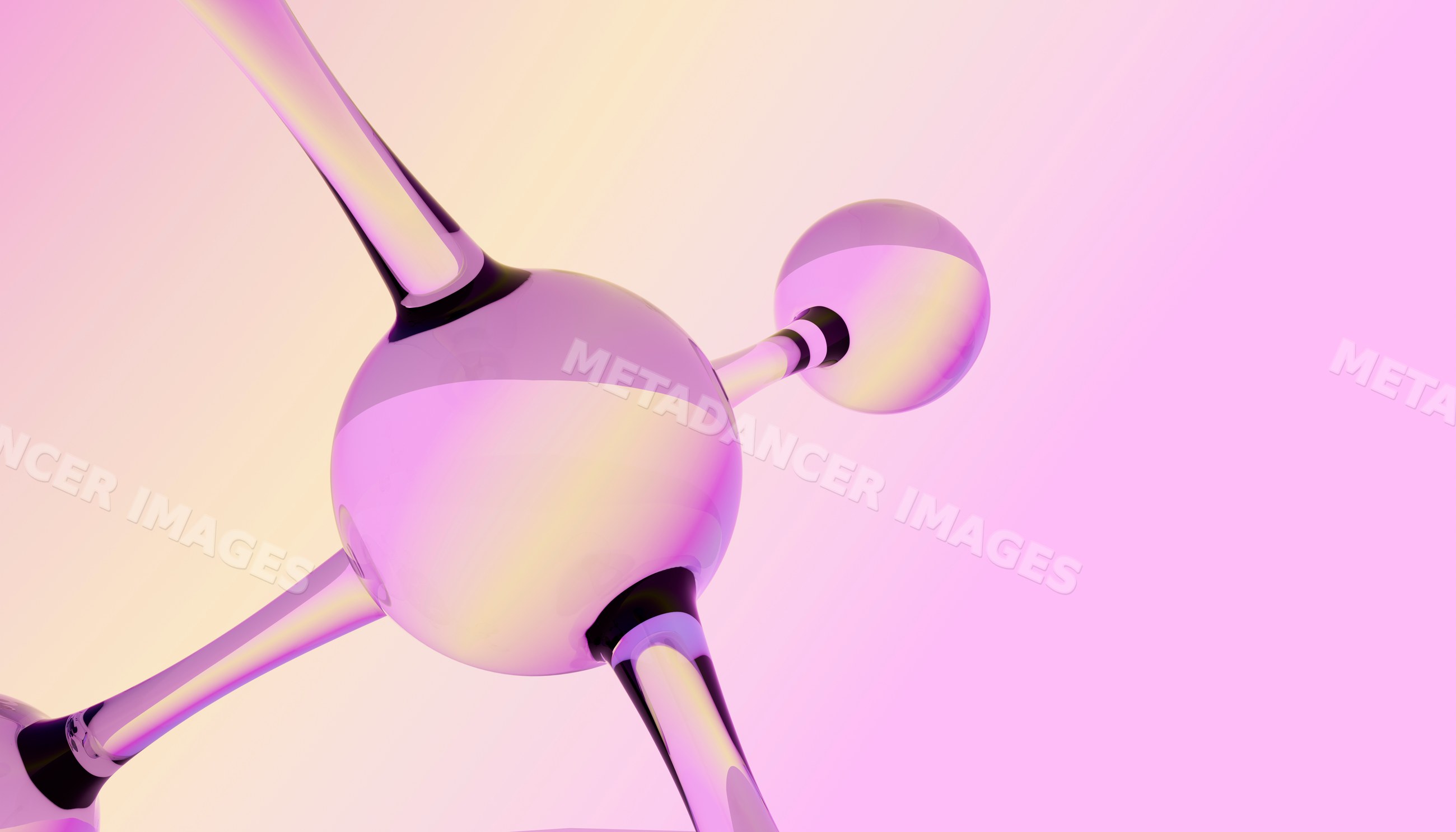 Molecular structure 3d illustration with interconnected atoms