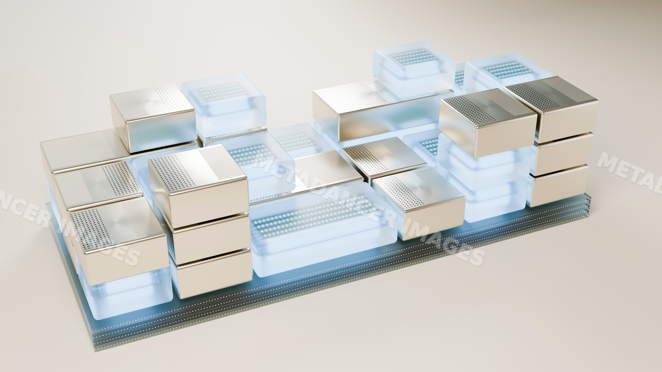 Modern computer keyboard with metallic and translucent keys