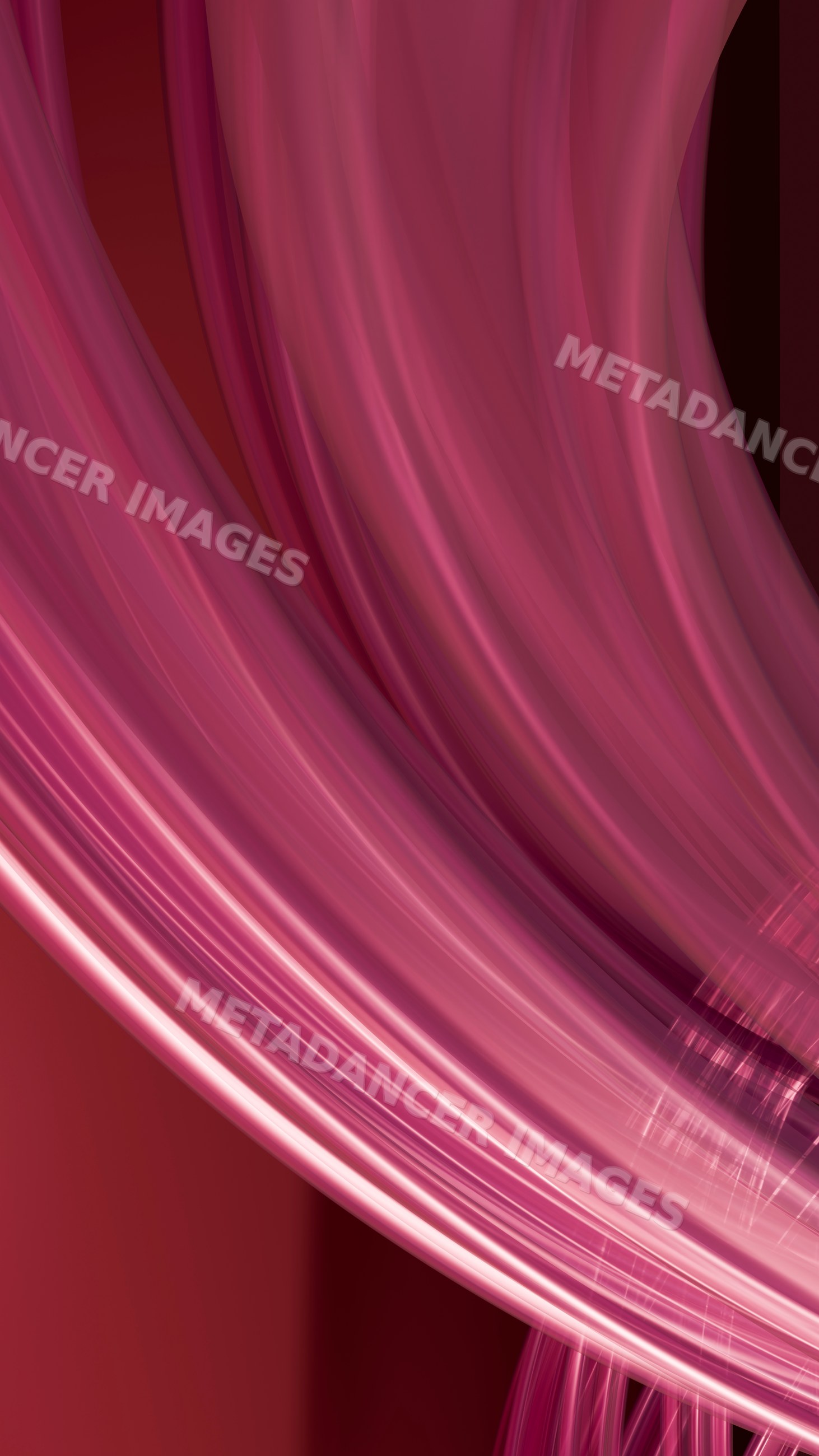 Abstract pink fluid curves flowing dynamically with glossy reflections