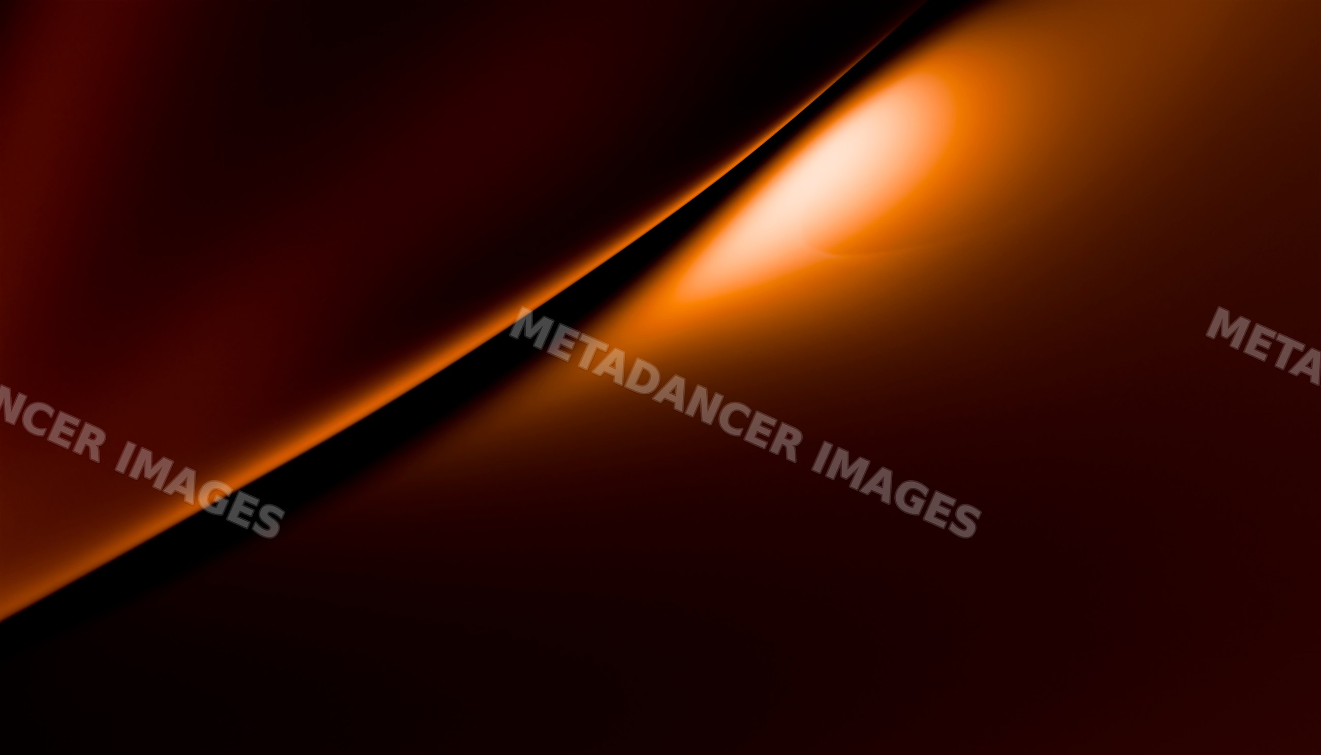 Abstract curved orange light and shadow with smooth glowing surface