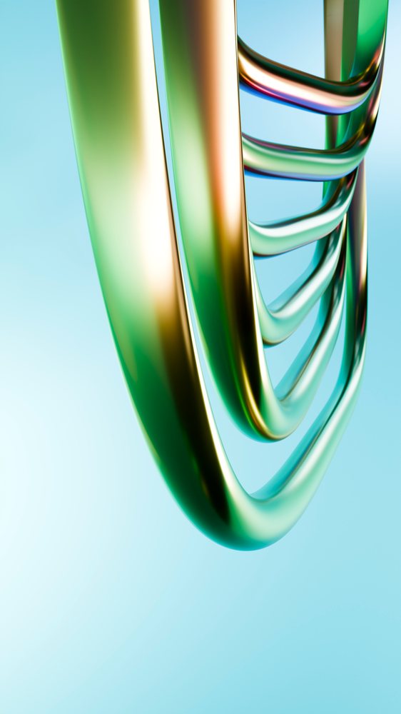 Colorful 3d illustration of dna double helix molecular structure