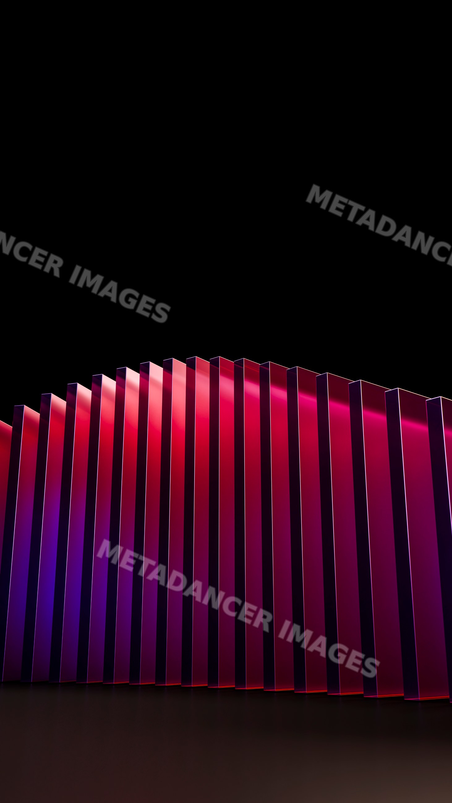Colorful vertical panels illuminated in red and purple abstract design