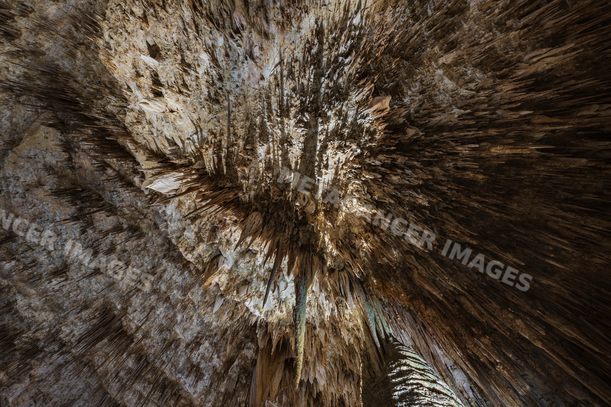 Stalactites inside carlsbad caverns