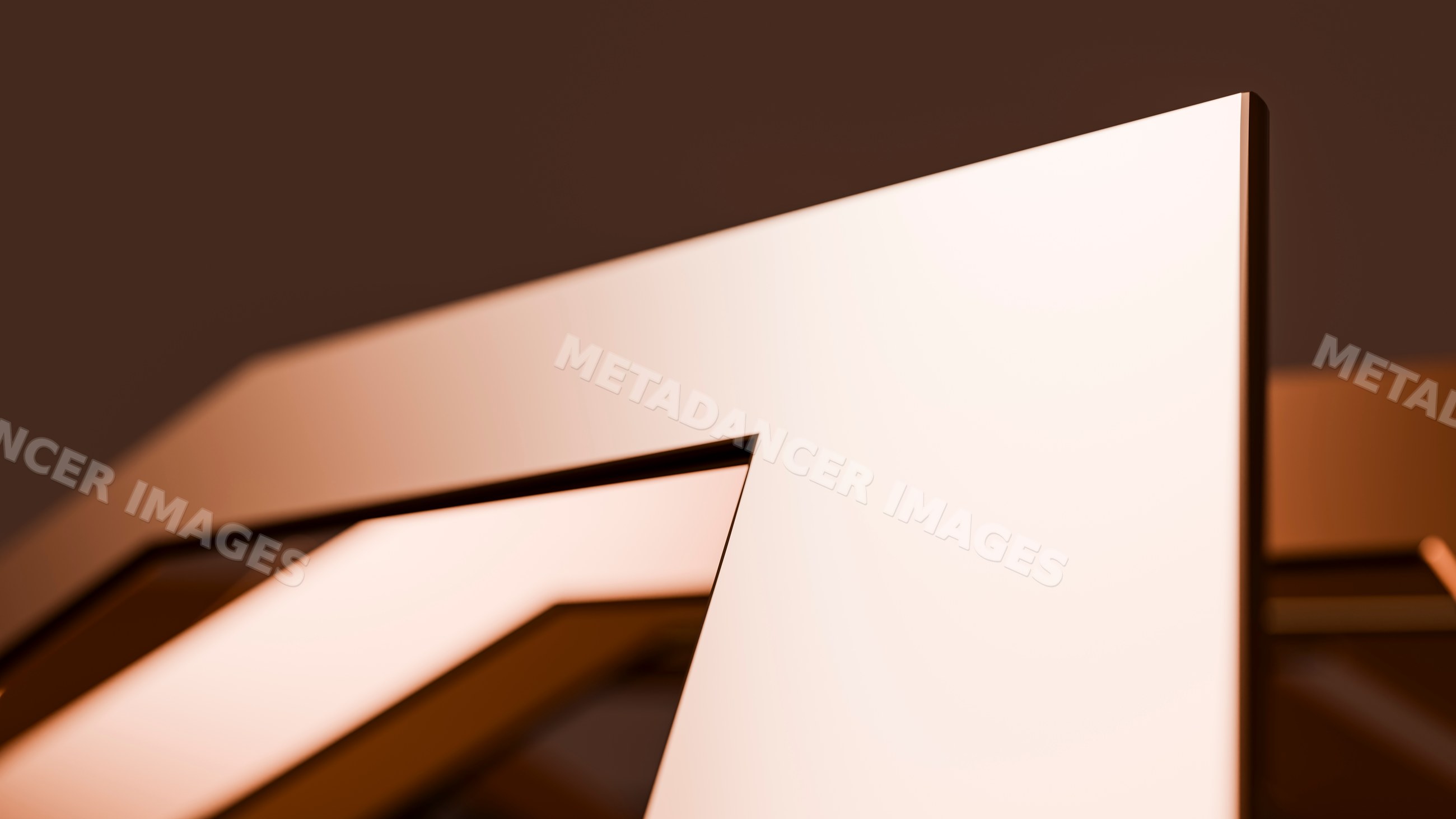 Abstract geometric metal sculpture close-up with sharp edges