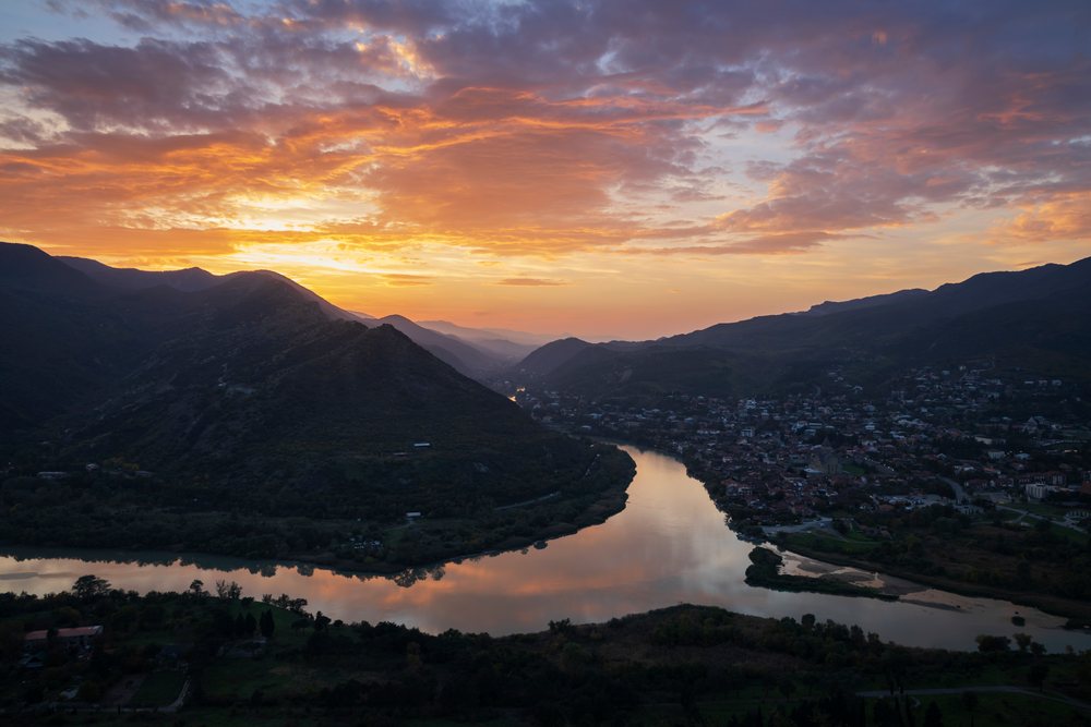 Meeting of the Mtkvari (Kura) river and aragvi rivers