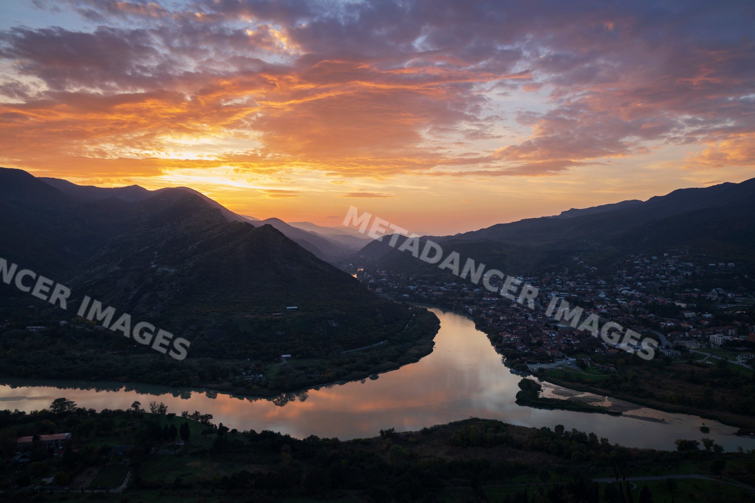 Meeting of the Mtkvari (Kura) river and aragvi rivers