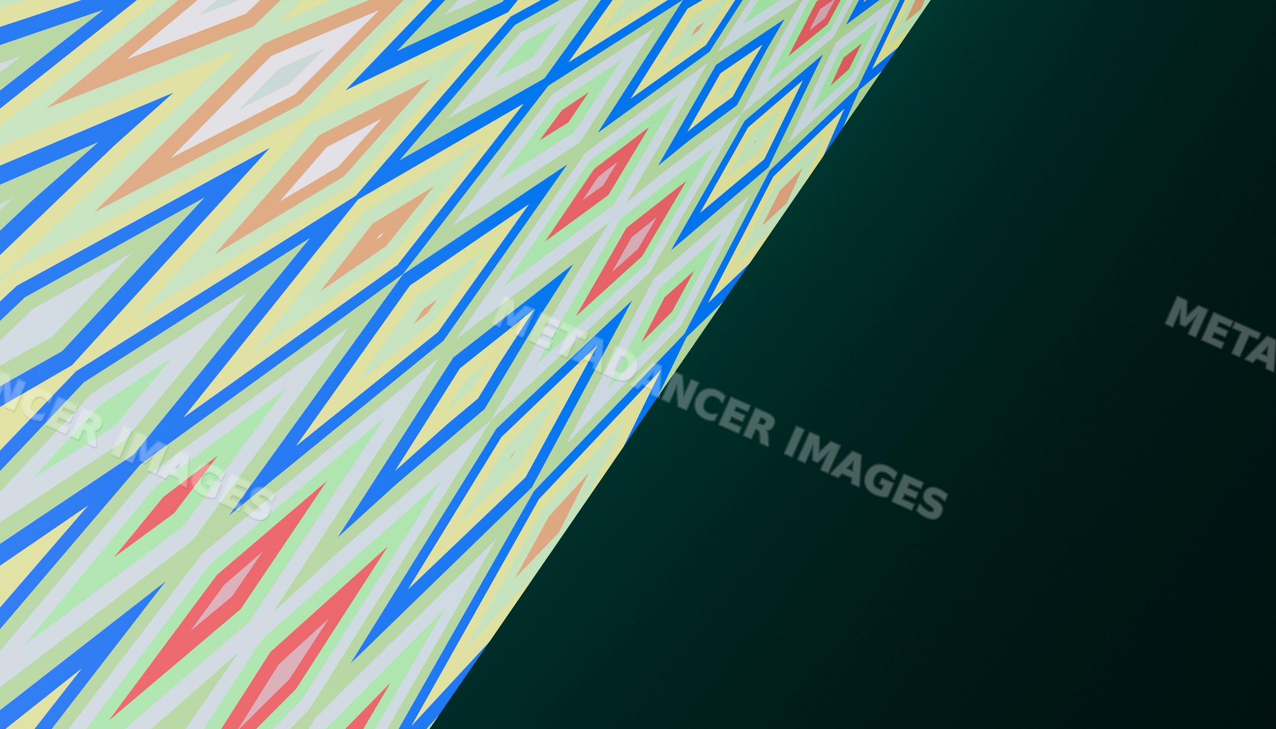 Abstract geometric pattern with colorful diamond shapes and blue