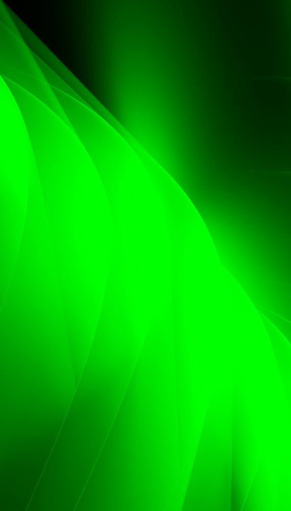Digital abstract glowing green waves with smooth curved shapes
