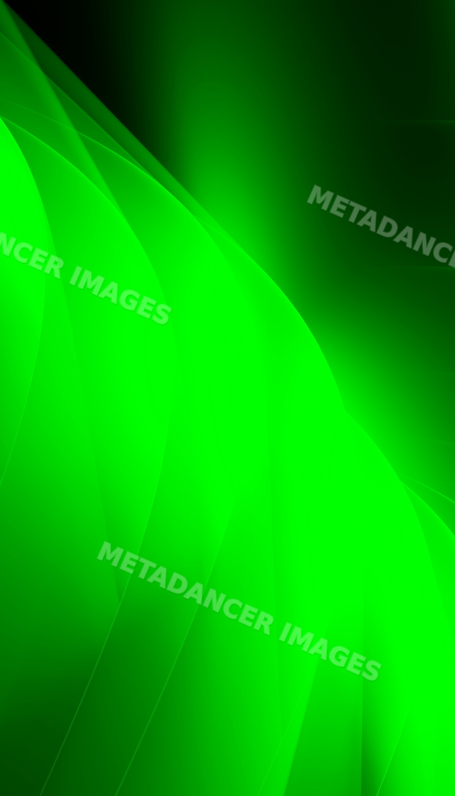 Digital abstract glowing green waves with smooth curved shapes