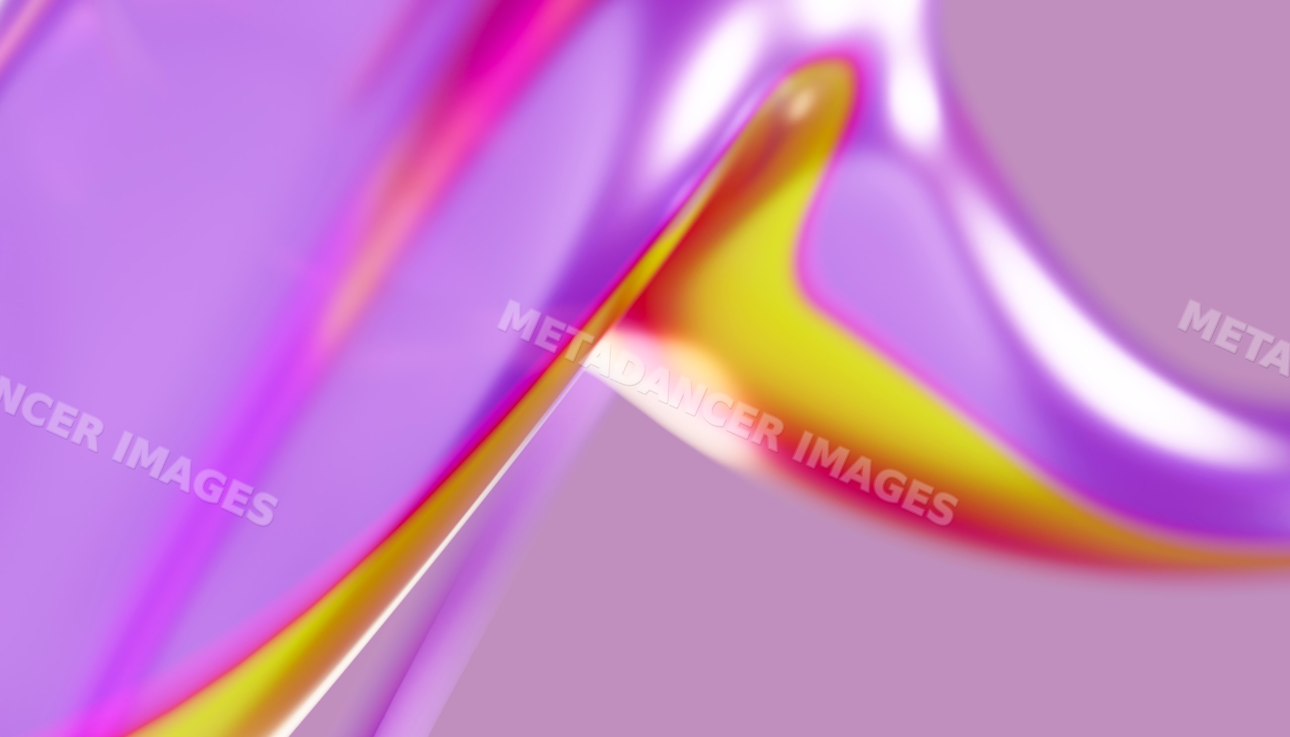 Abstract fluid shape with vibrant purple and yellow colors