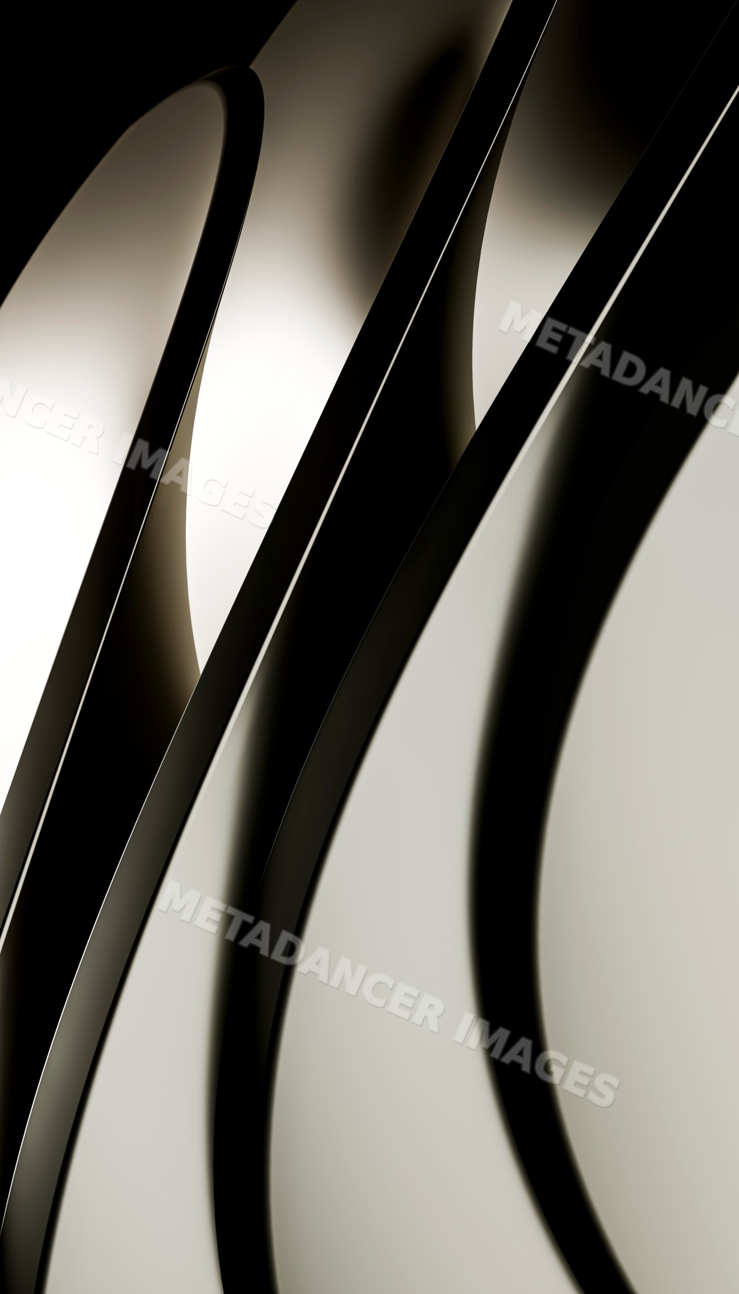 Close-up abstract smooth curved shapes with Black and white tones