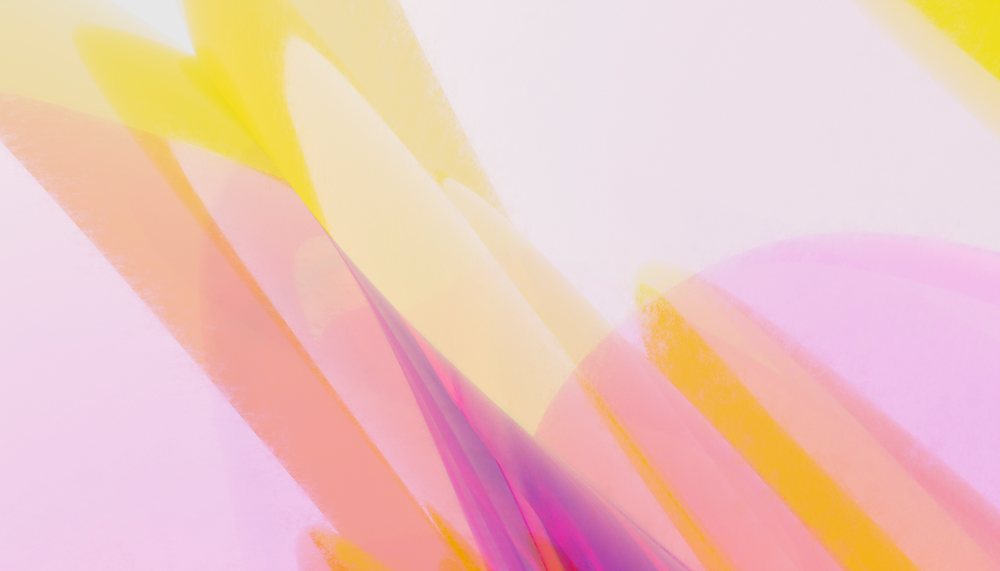 Abstract digital artwork with overlapping pastel shapes in soft hues