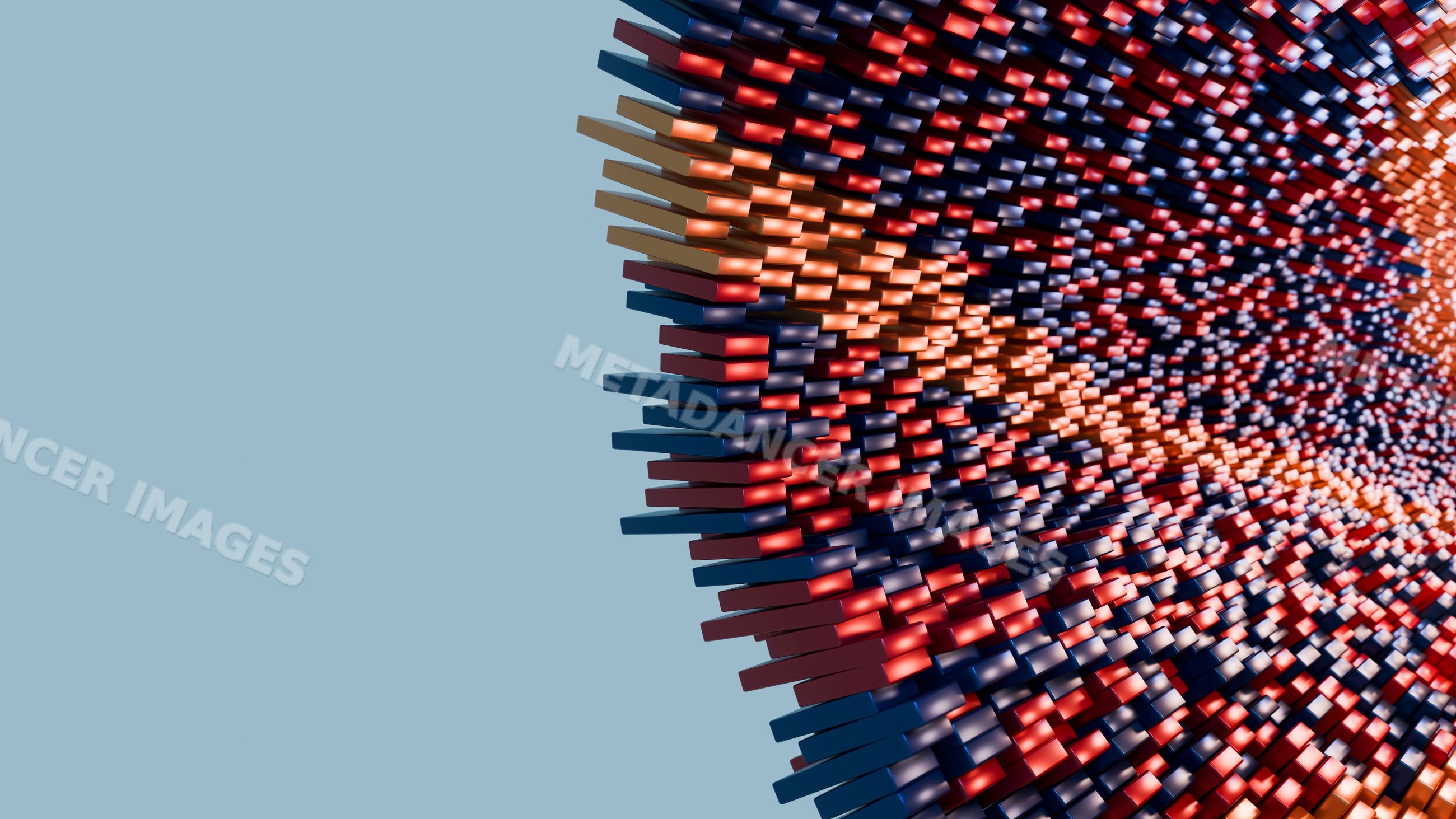 Colorful 3d rectangular bars in an abstract geometric pattern