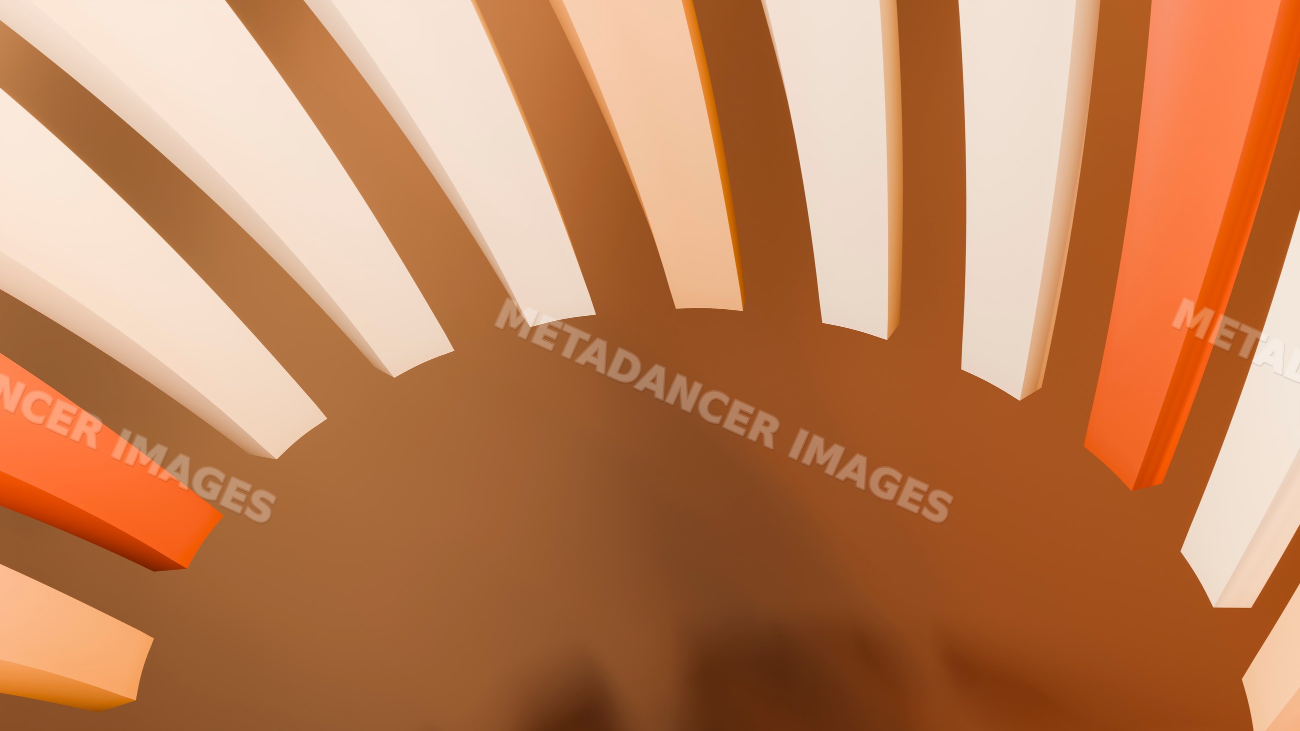 Abstract geometric three-dimensional bars with orange and brown colors