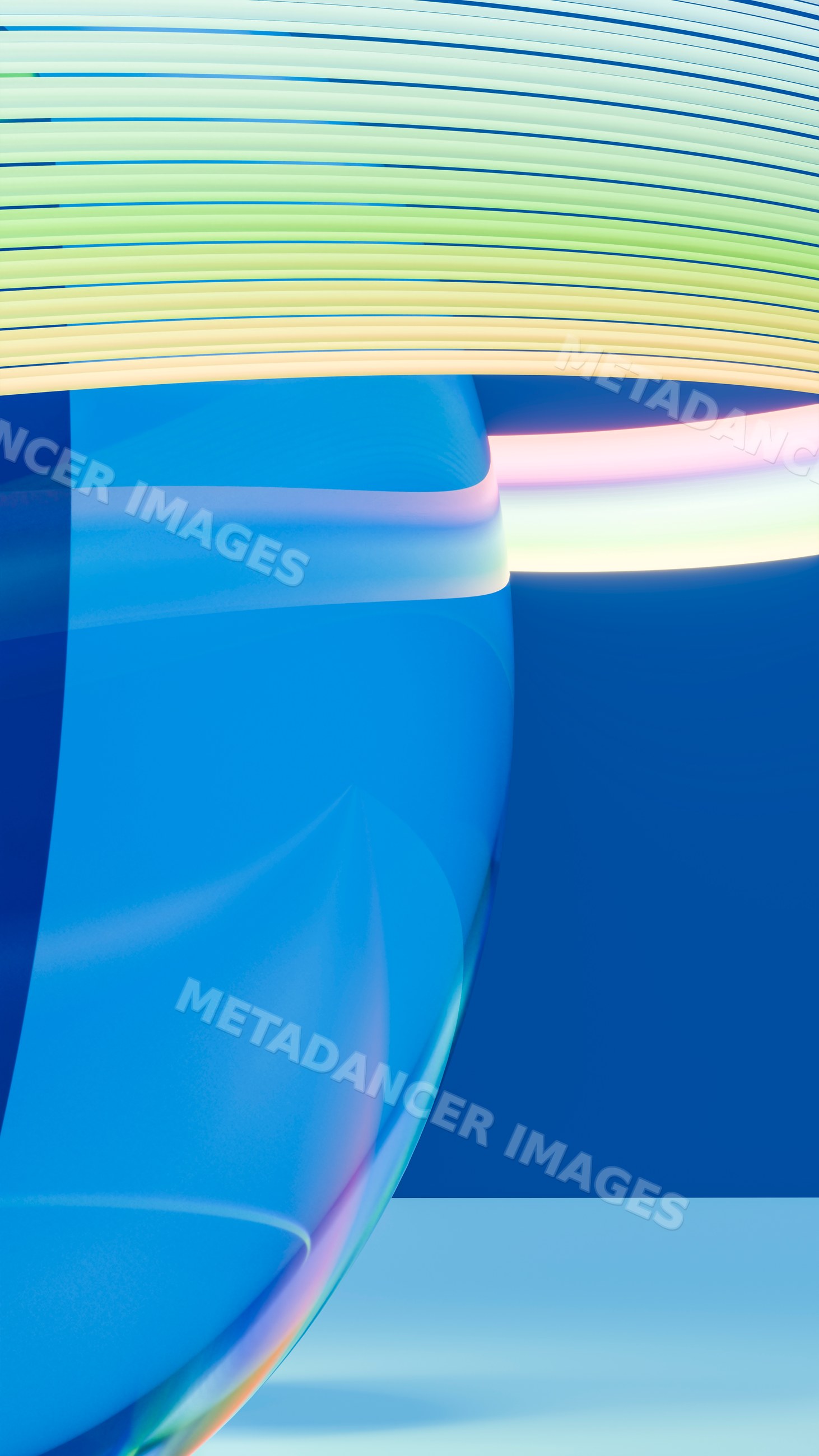 Abstract colorful digital illustration with smooth curved rings