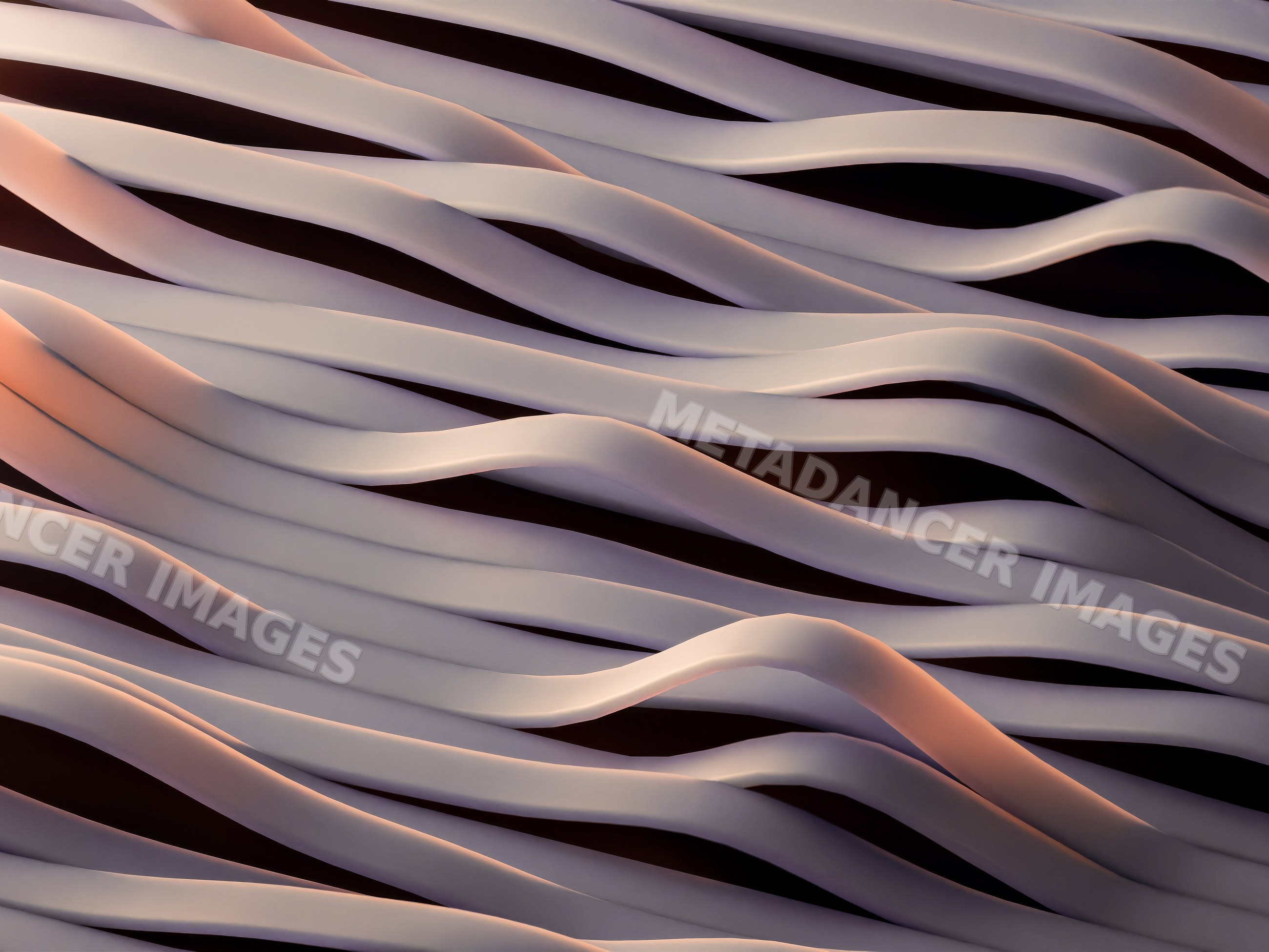 Abstract smooth flowing white curves with soft pink lighting