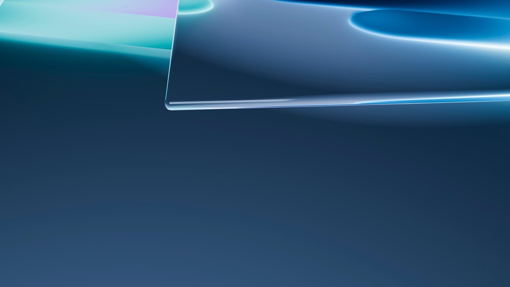 Abstract digital illustration of smooth blue glass shapes