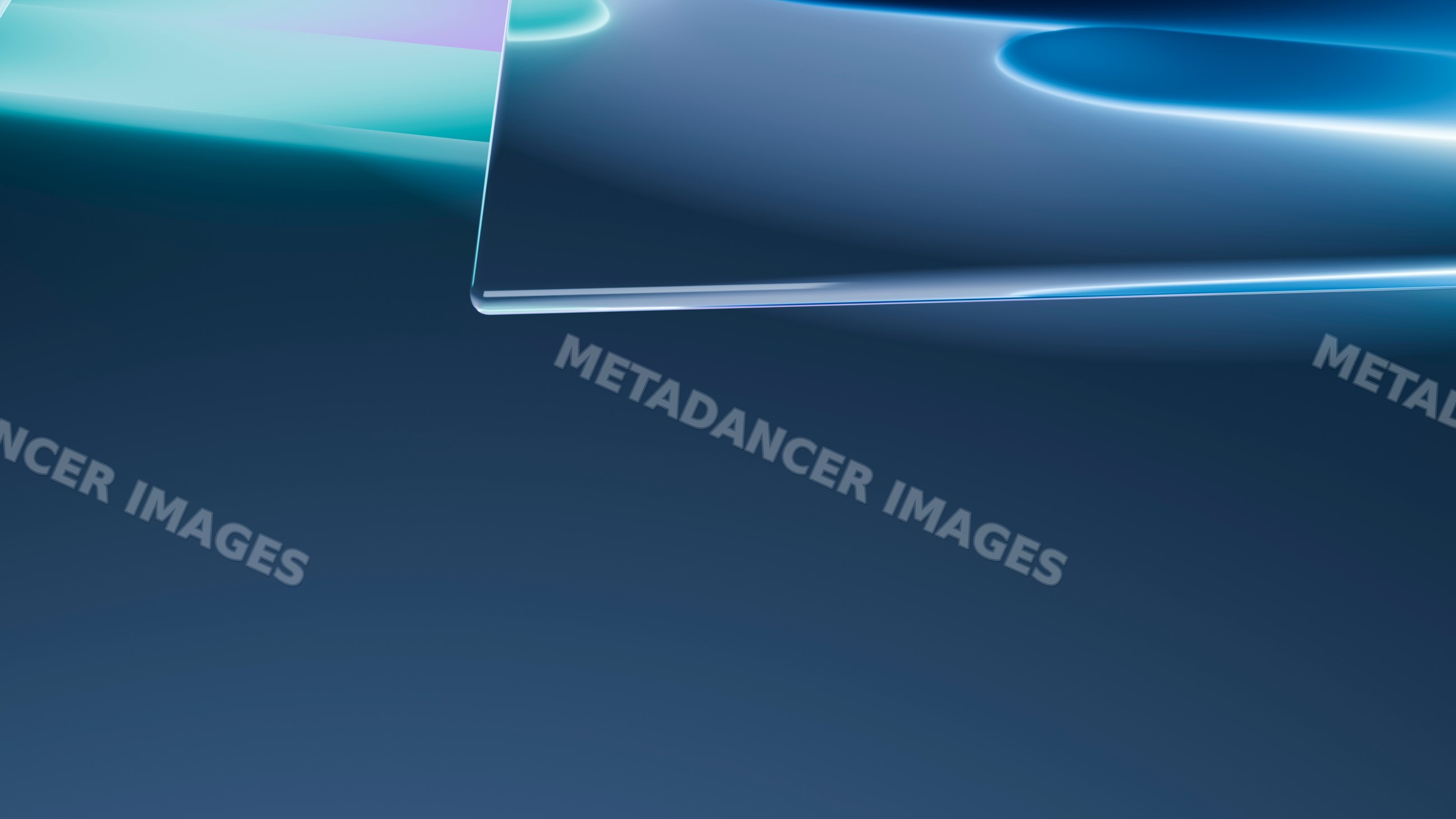 Abstract digital illustration of smooth blue glass shapes