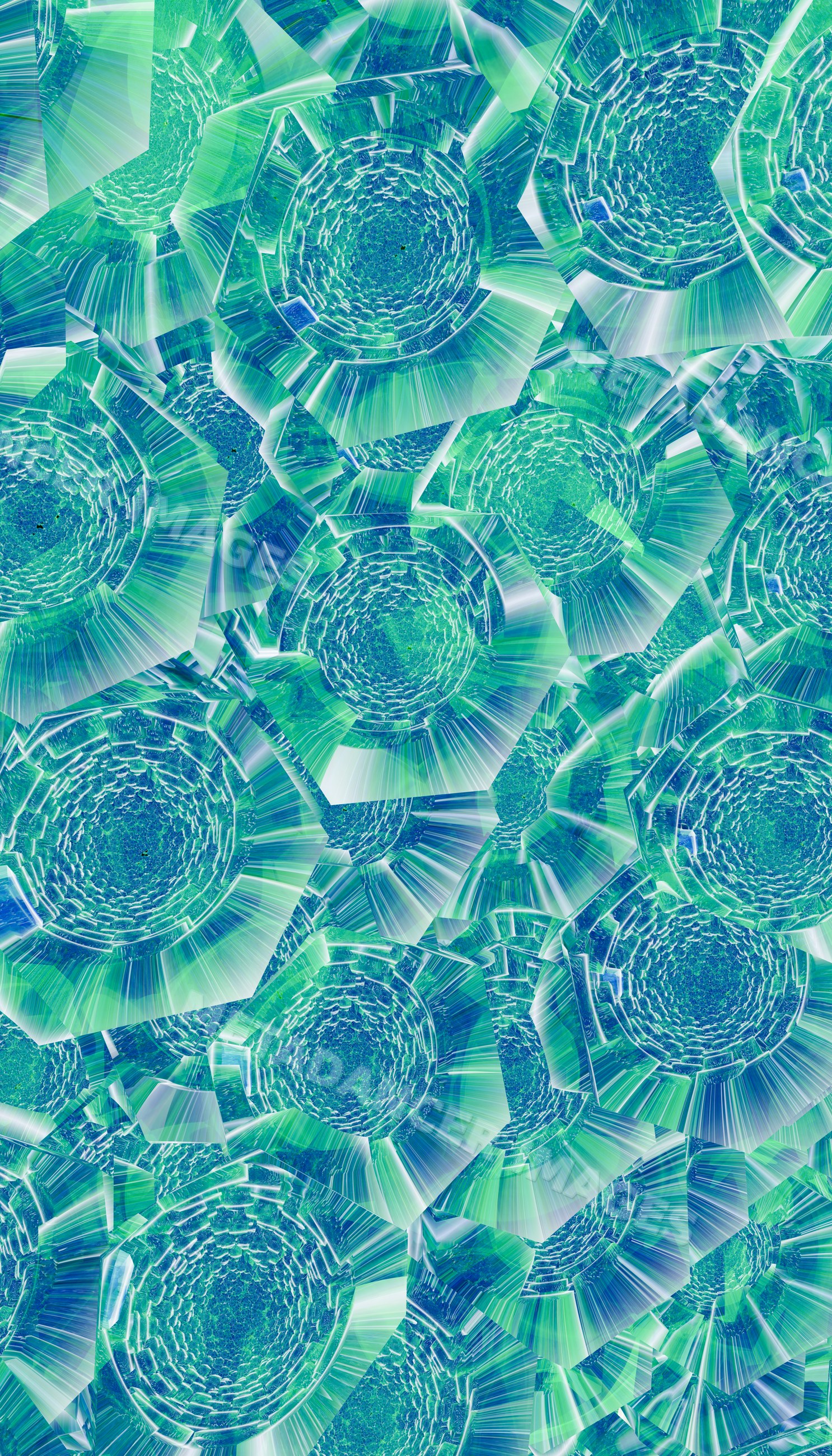 Digital abstract art with kaleidoscope crystal pattern