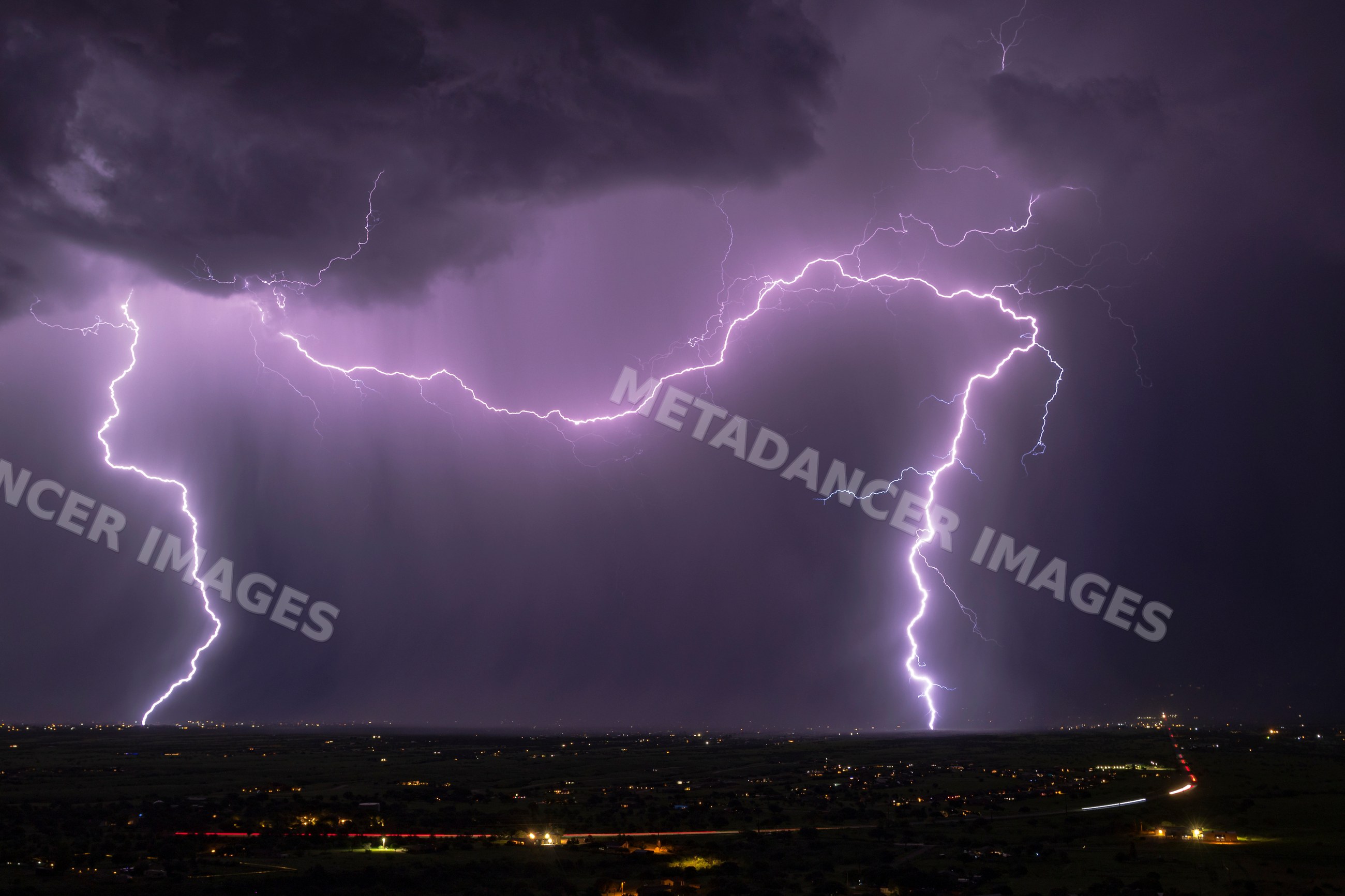 Lightning strikes near our lady of the sierras in sierra vista