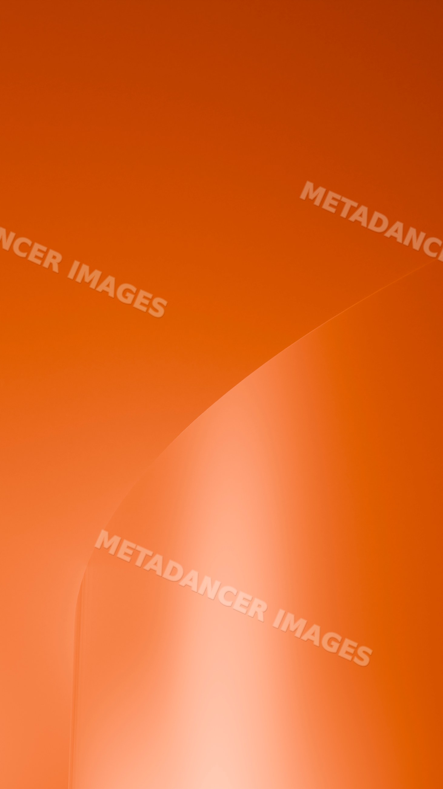 Abstract smooth orange curved shape with gradient in digital art
