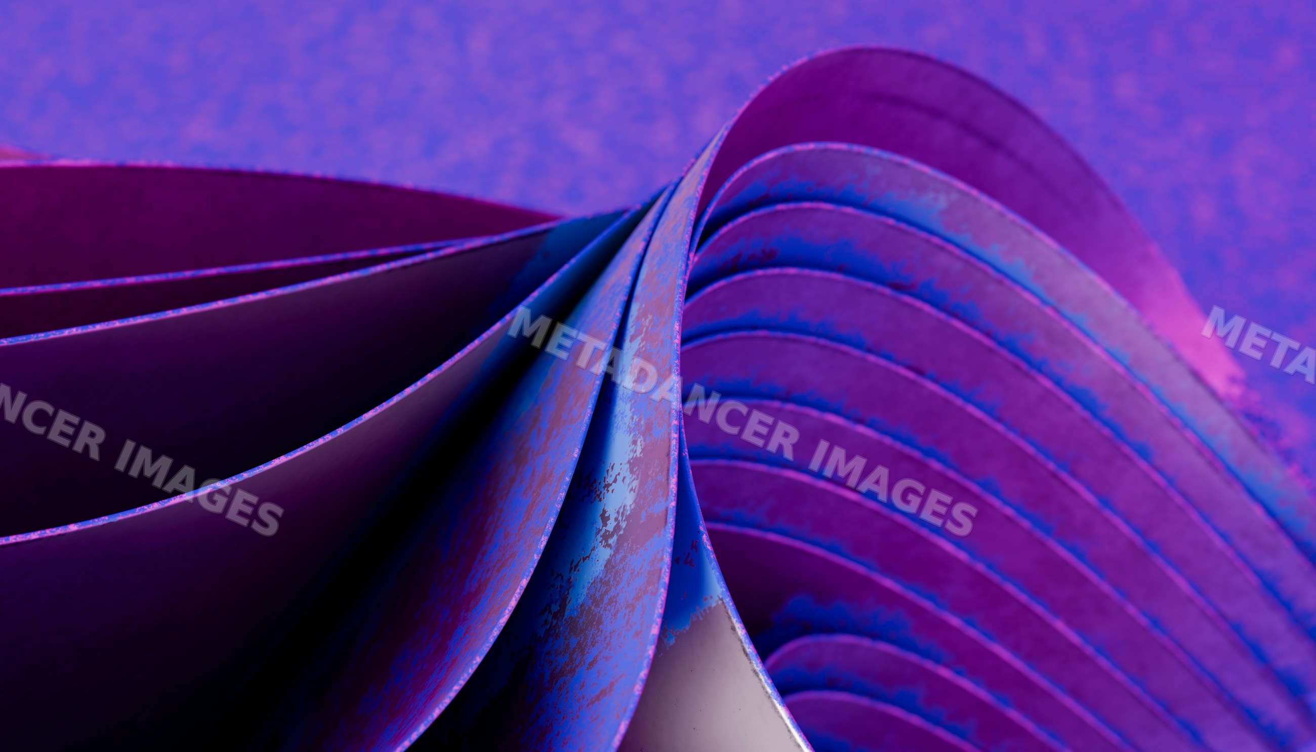 Folded sheets of blue and purple paper with abstract texture