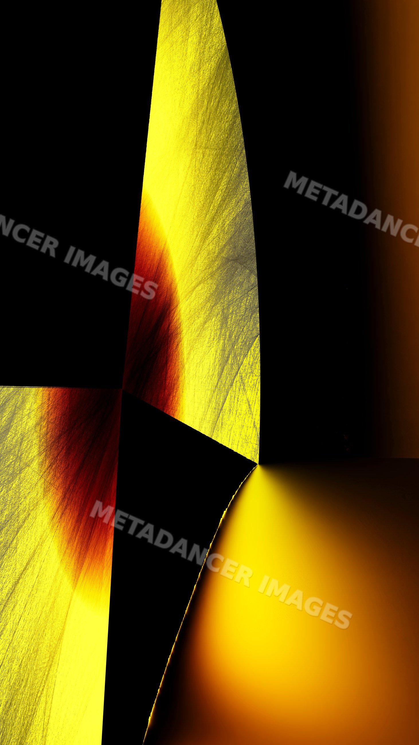 Abstract geometric shapes with yellow and Black gradient lighting