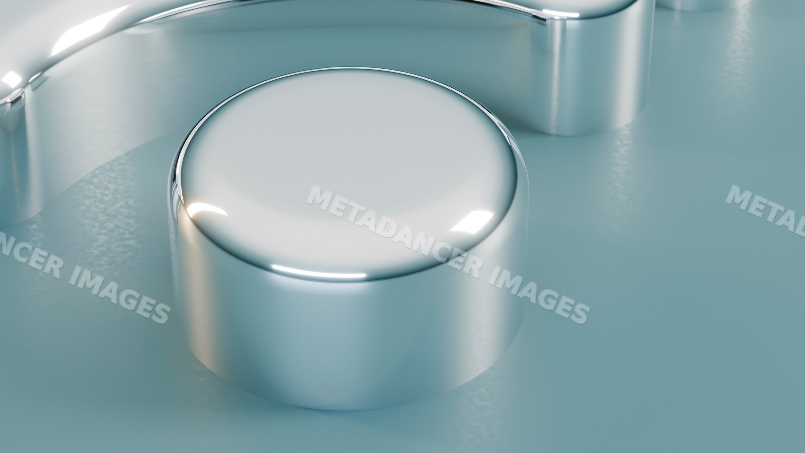 Close-up of reflective cylindrical metallic object with smooth surface