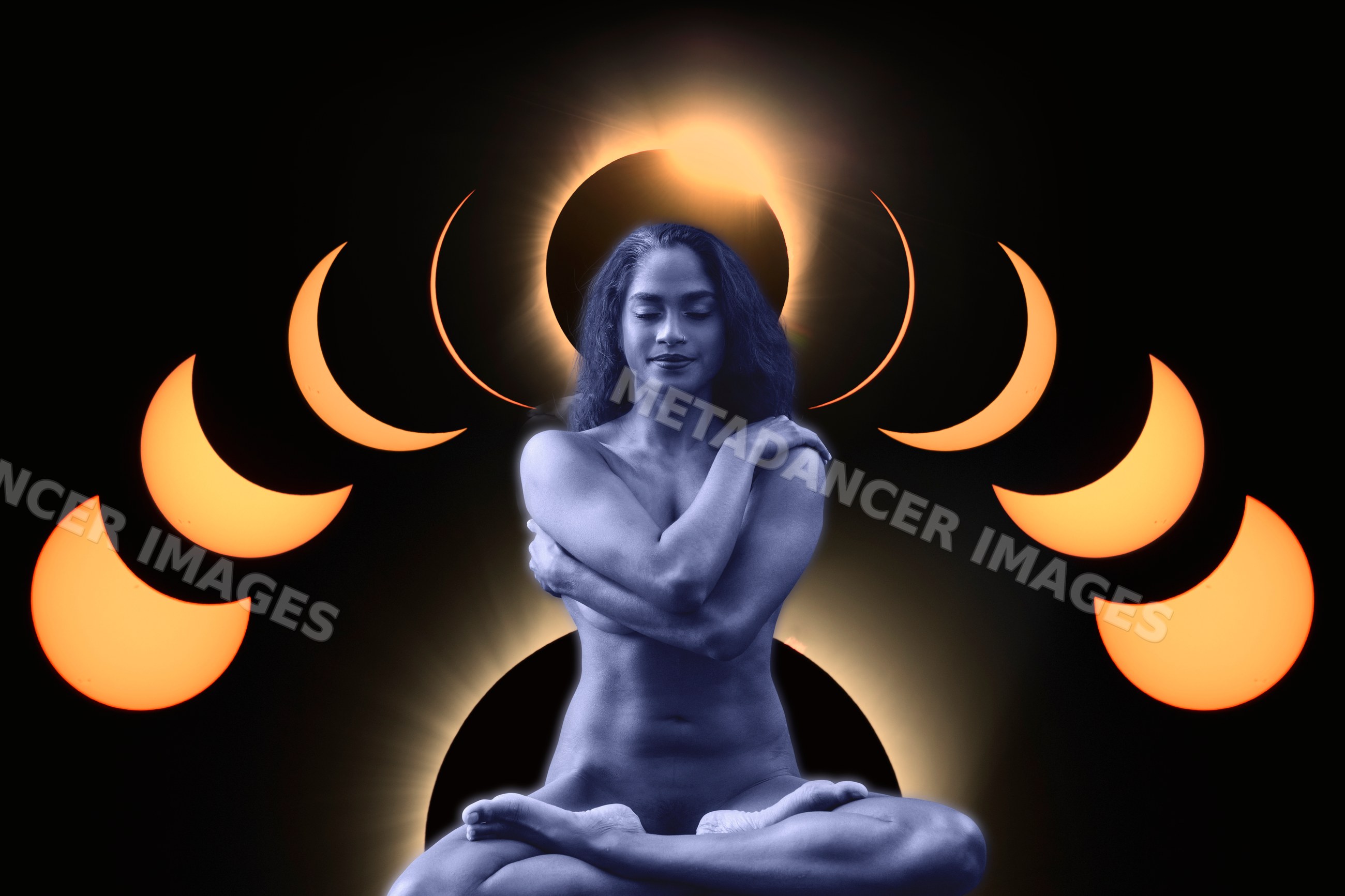 South Asian woman meditating