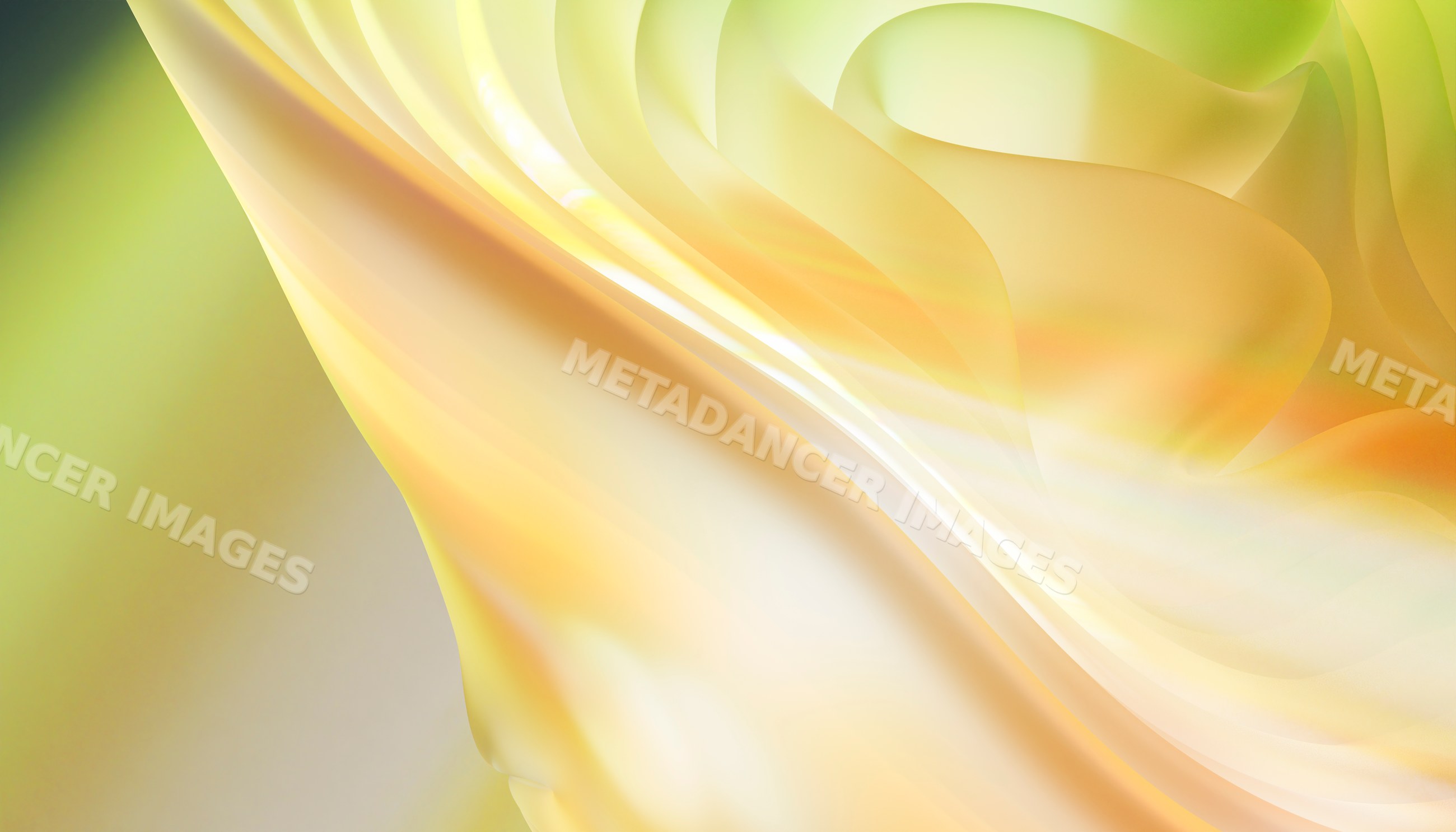 Close-up of flowing fabric with smooth soft folds and light yellow