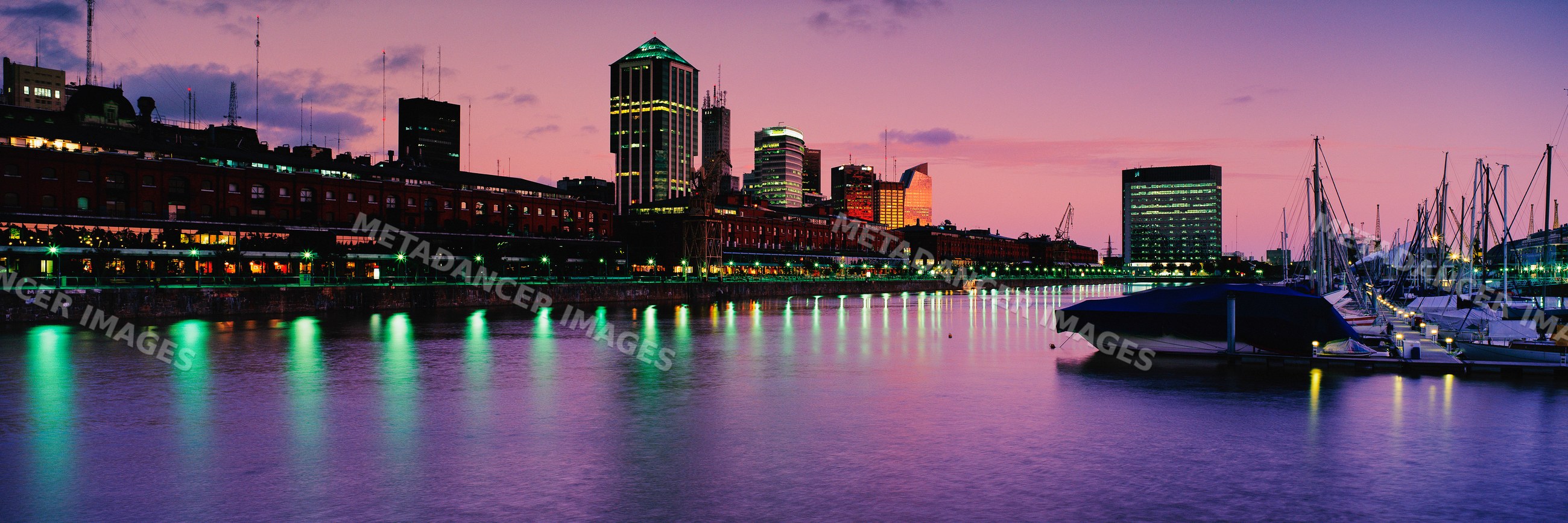 Puerto madero waterfront skyline at dawn