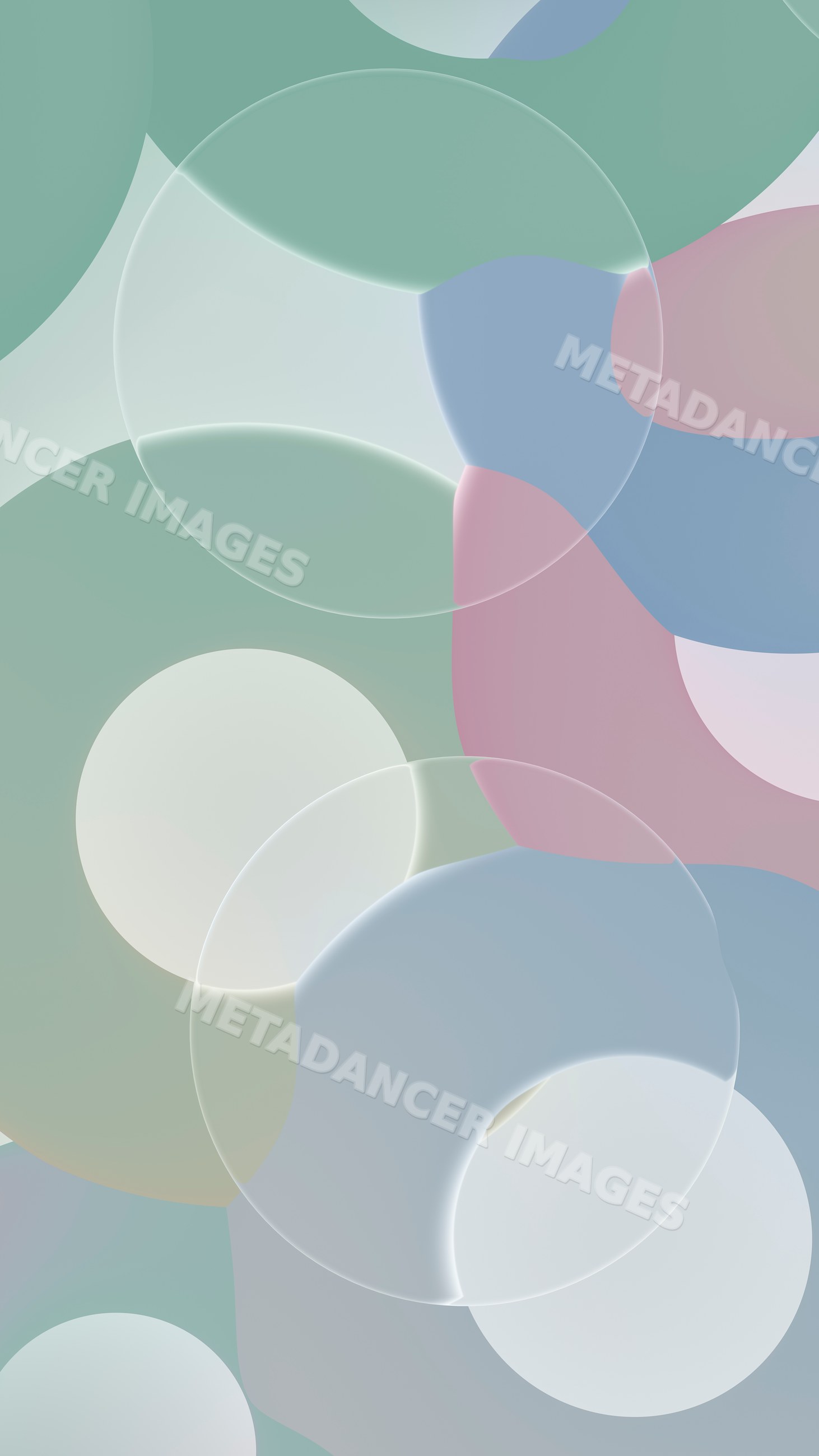 Abstract digital illustration of overlapping translucent circles